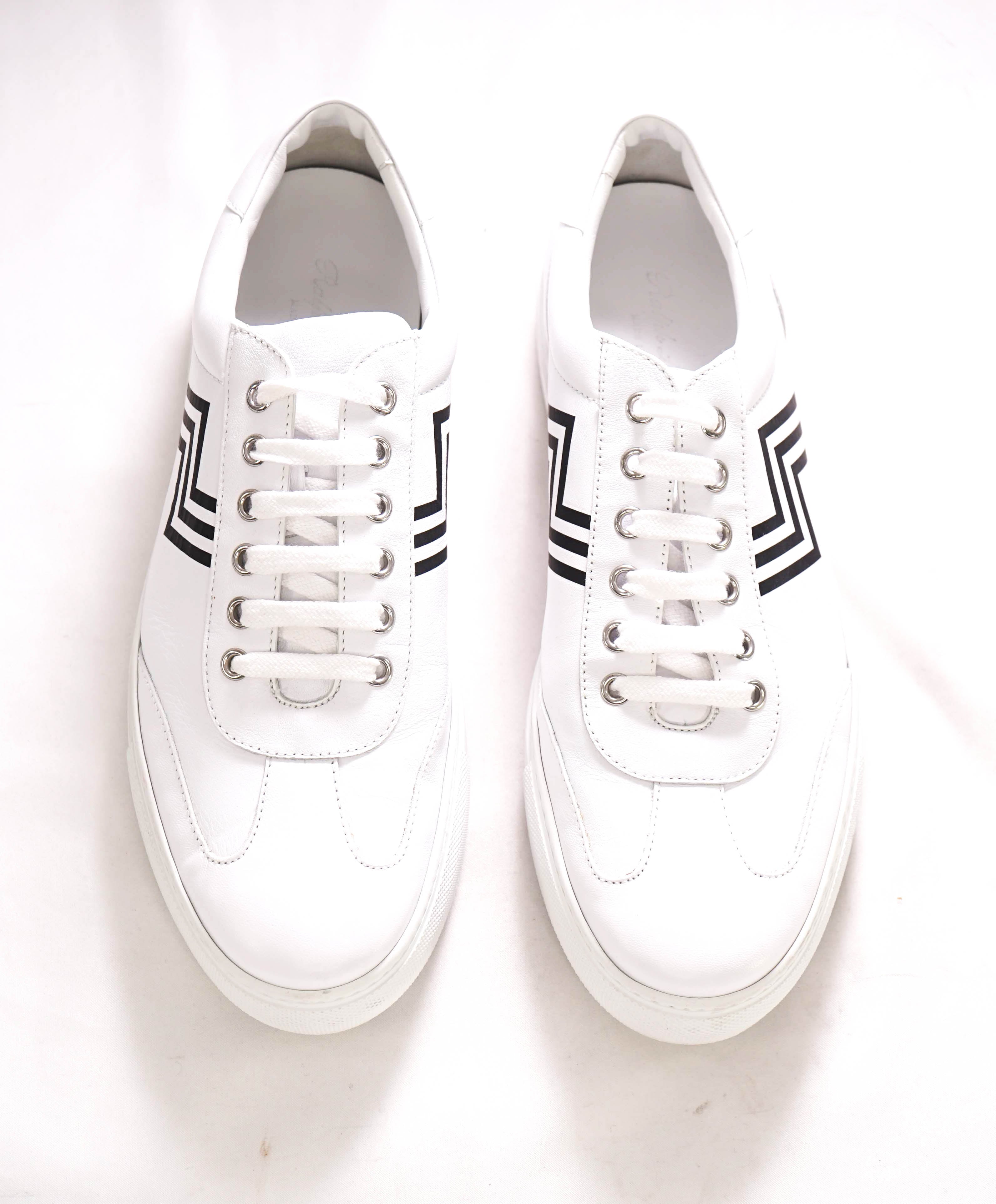 $900 RALPH LAUREN PURPLE LABEL -  White Leather Low Sneakers - 8.5 US  (Men)