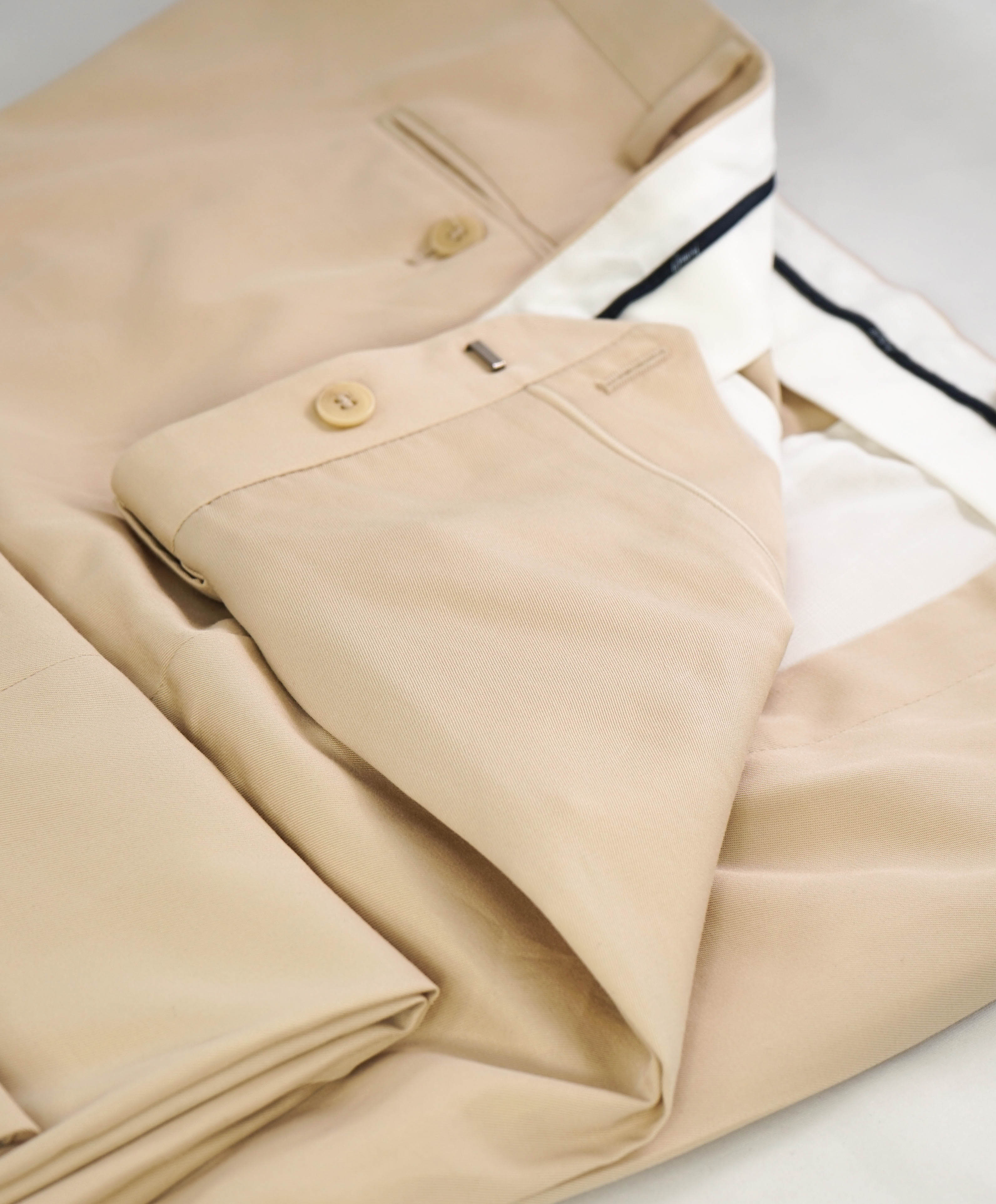 BRIONI -"CORTINA" COTTON LOGO Light Beige Pants - 40W (58EU)