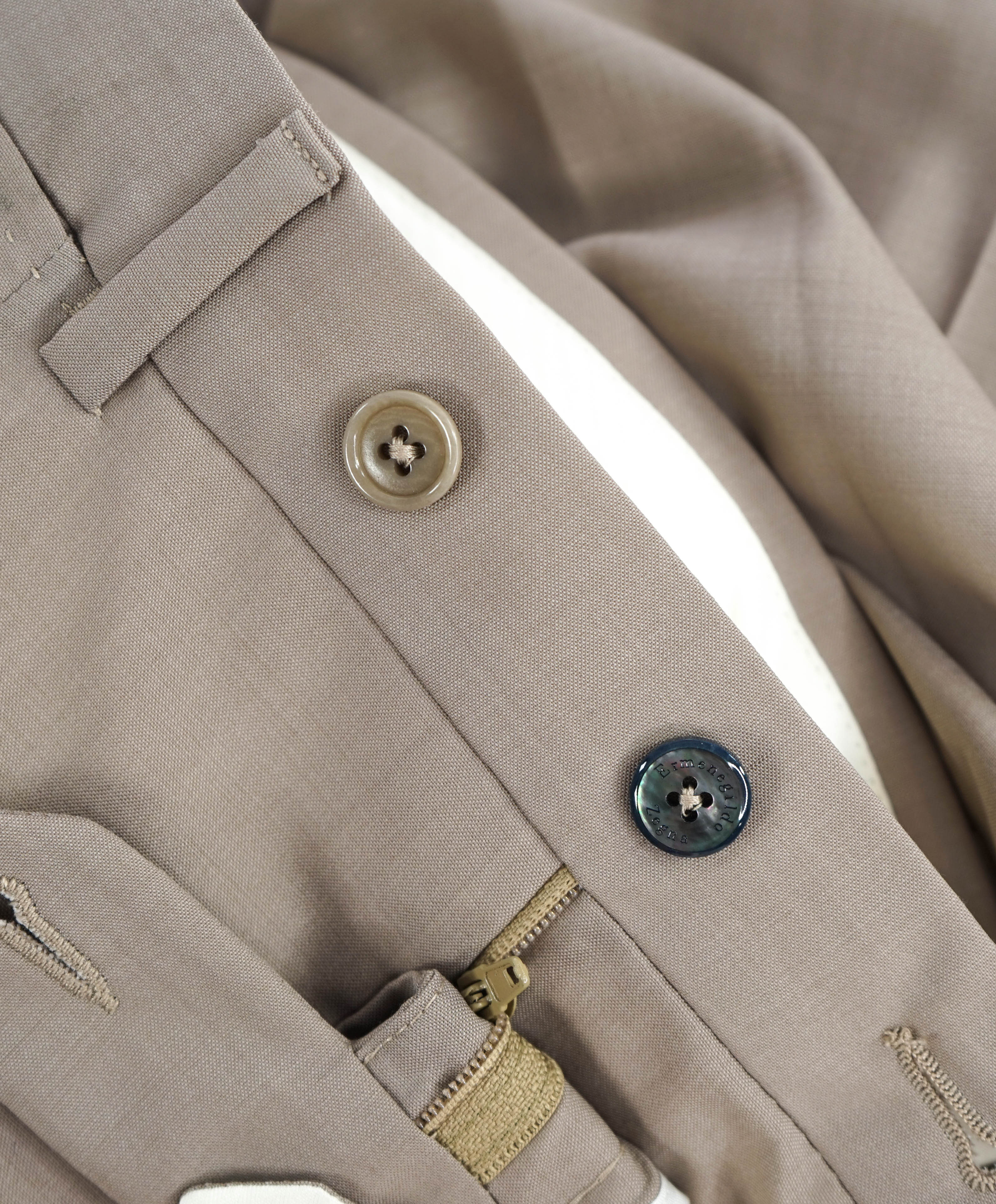 ERMENEGILDO ZEGNA -  Taupe Premium Dress Pants - 32W (48EU)