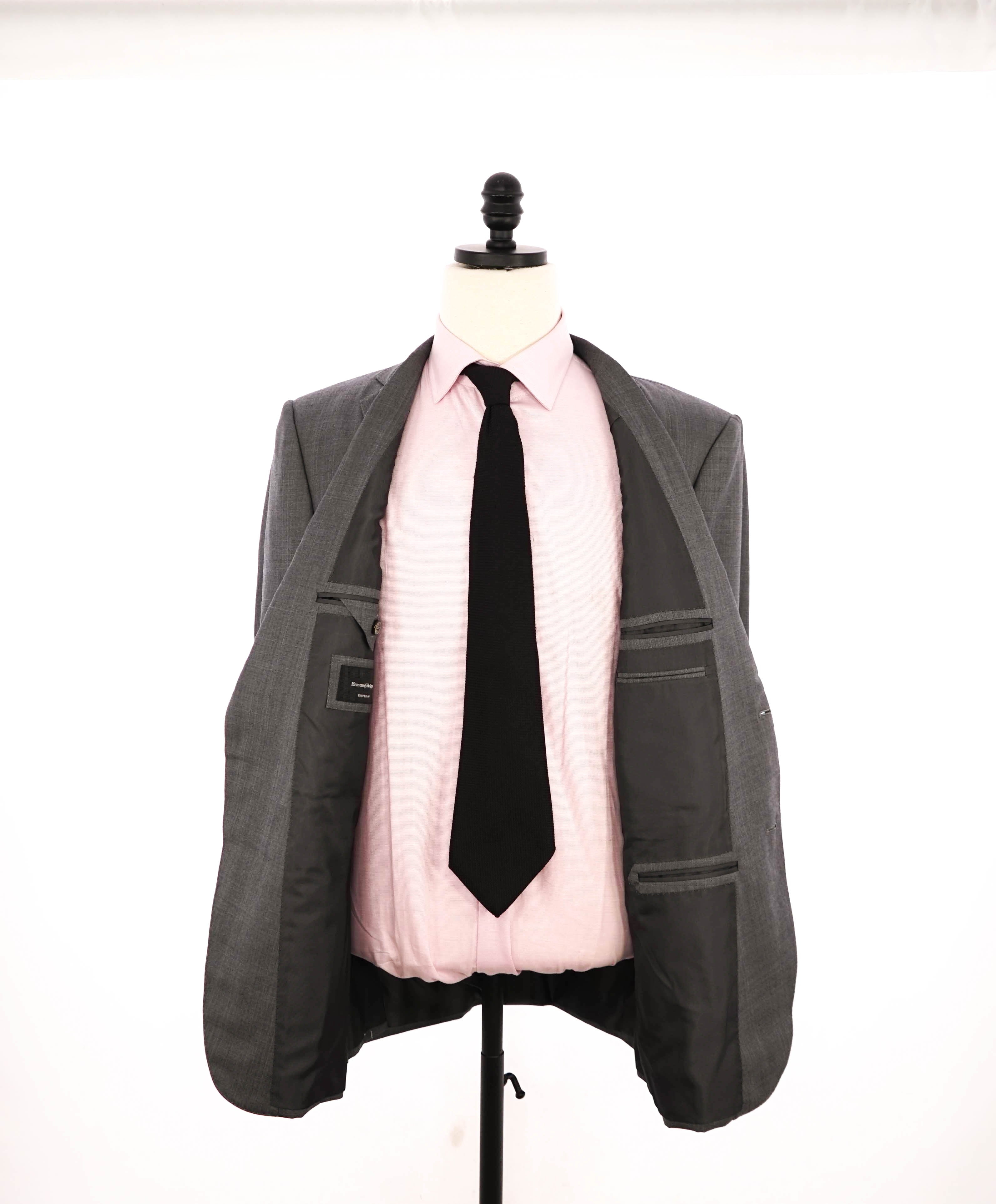 $3,595 ERMENEGILDO ZEGNA -"TROFEO 600" SILK Gray Check Blazer - 44R