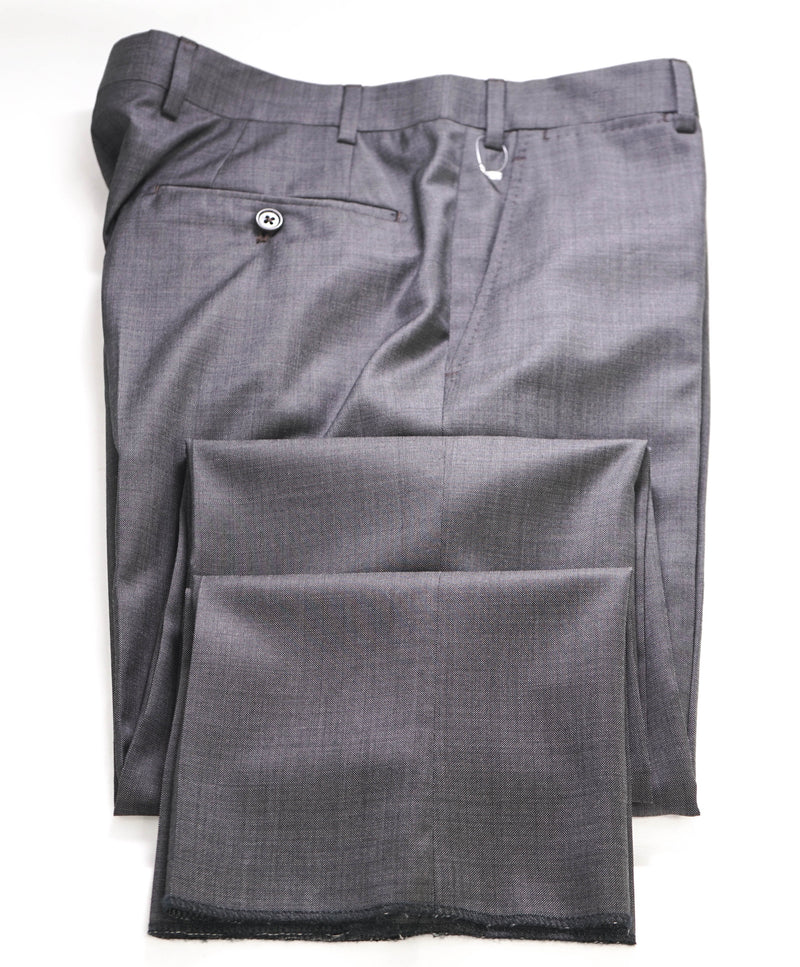 GIORGIO ARMANI - Gray Textured Pindot Flat Front Dress Pants - 32W (48EU)