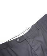ISAIA - Black On Black Tonal Stripe Dress Pants Flat Front - 37W (54EU)