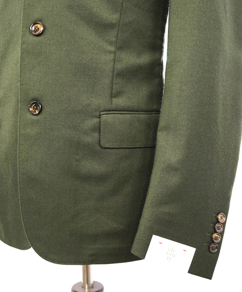 ELEVENTY - Flannel Green Coat / Suit Military Jacket Wool Suit - 40 US (50EU)