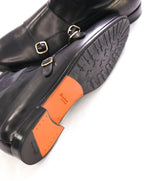 $1,295 SANTONI - Black Almond-Toe Double Monk Zip Boot - 12 US (11 IT)