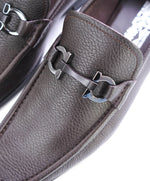 $850 SALVATORE FERRAGAMO - “GRANDIOSO" Gancini Bit Loafer Brown Leather - 9.5 EE
