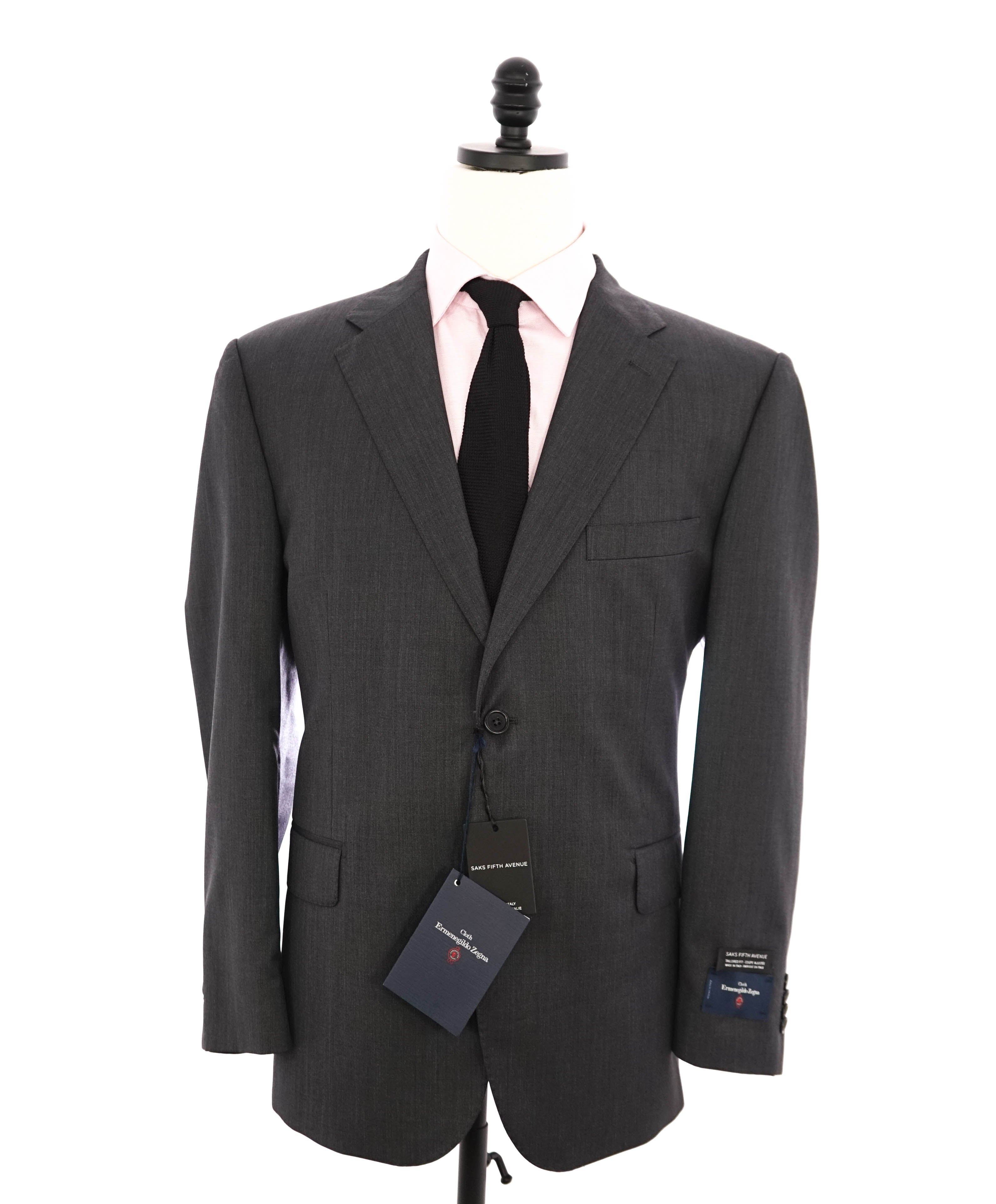 ERMENEGILDO ZEGNA - "TAILORED FIT" SAKS FIFTH AVENUE *SILK* Gray Suit - 44S