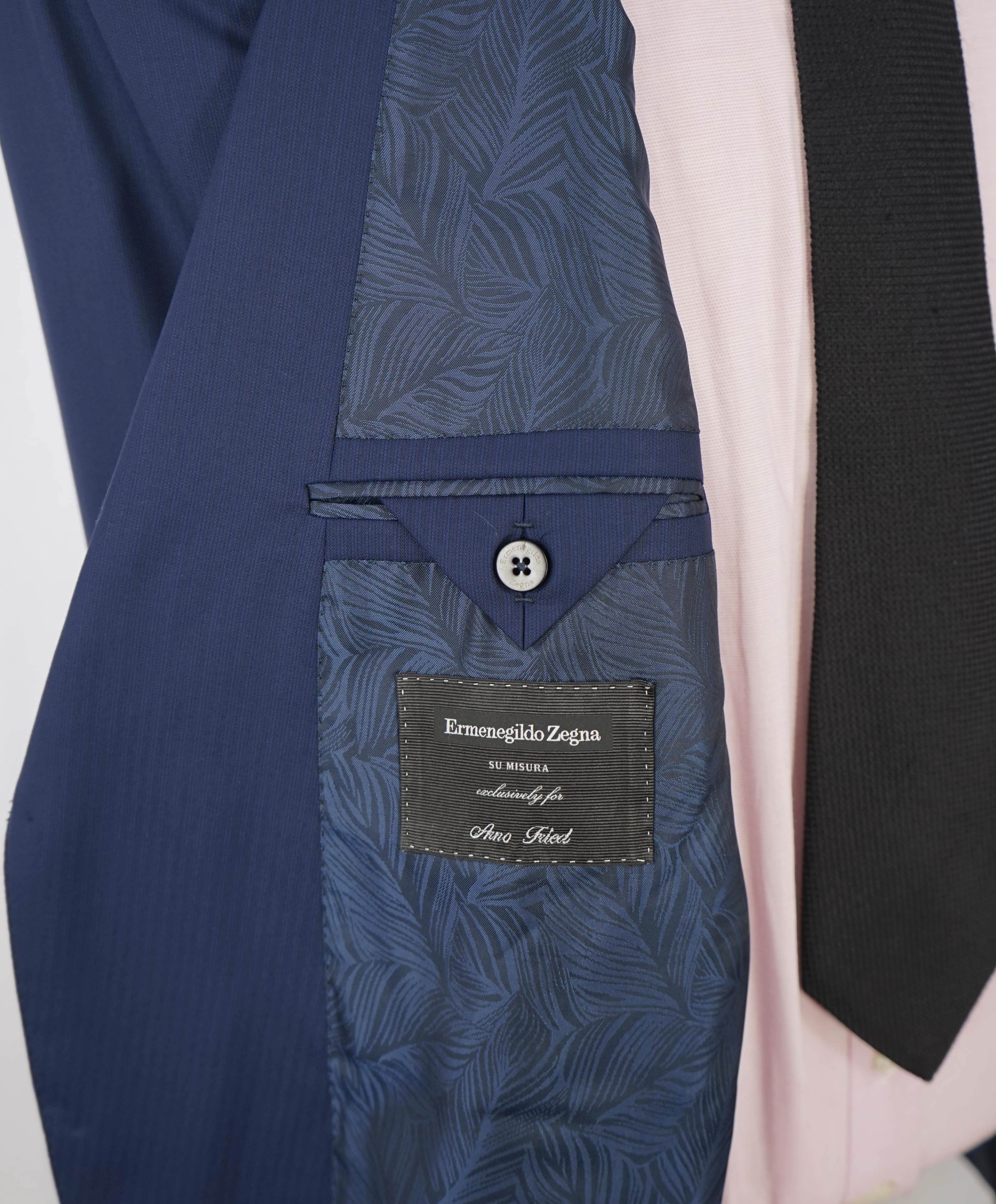 $4,650 ERMENEGILDO ZEGNA- *SU MISURA* Wool 15 MIL MIL 15 Blue Blazer- 54R US (64EU)