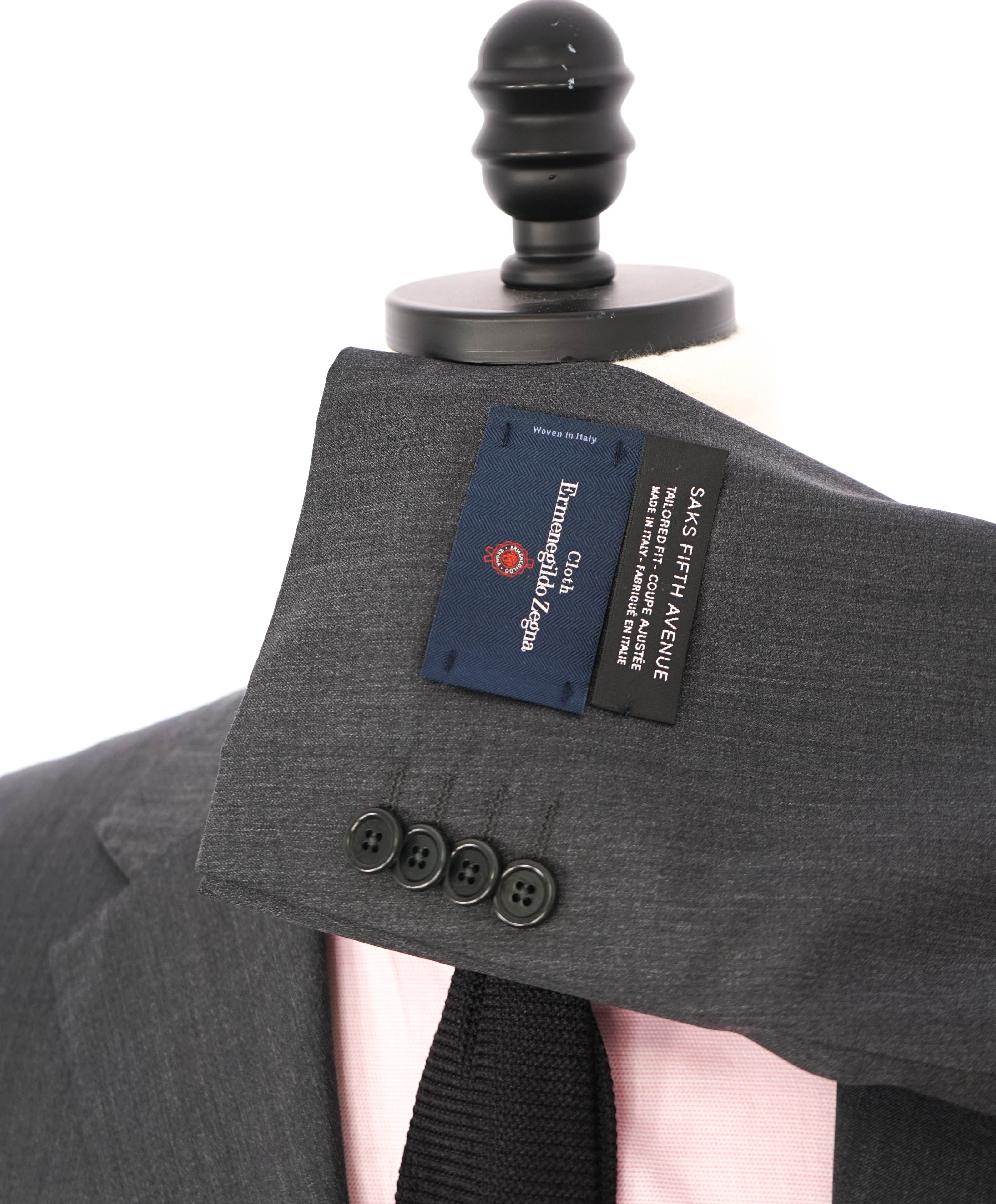 ERMENEGILDO ZEGNA - "TAILORED FIT" SAKS FIFTH AVENUE *SILK* Gray Suit - 44S