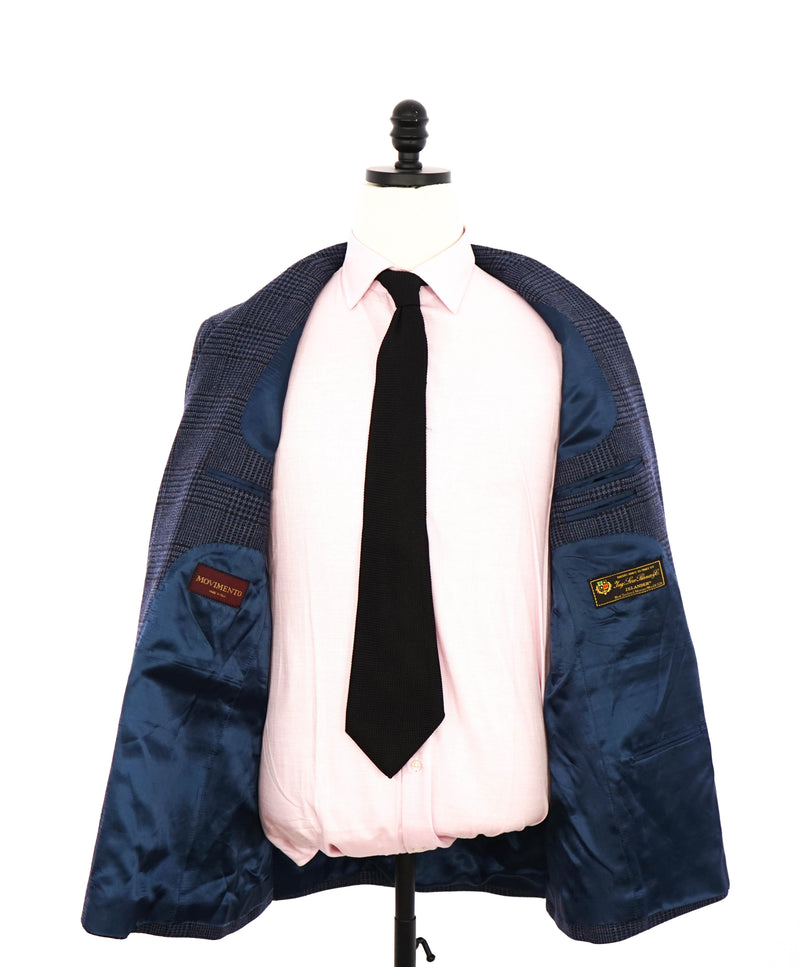 $1,295 LORO PIANA - MOVIMENTO “ZELANDER” Bold Blue Check Blazer- 46R