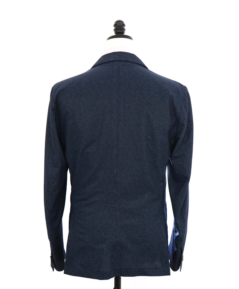 $1,395 Z ZEGNA - Heathered Blue "FOLD AWAY" TRAVEL Blazer - M