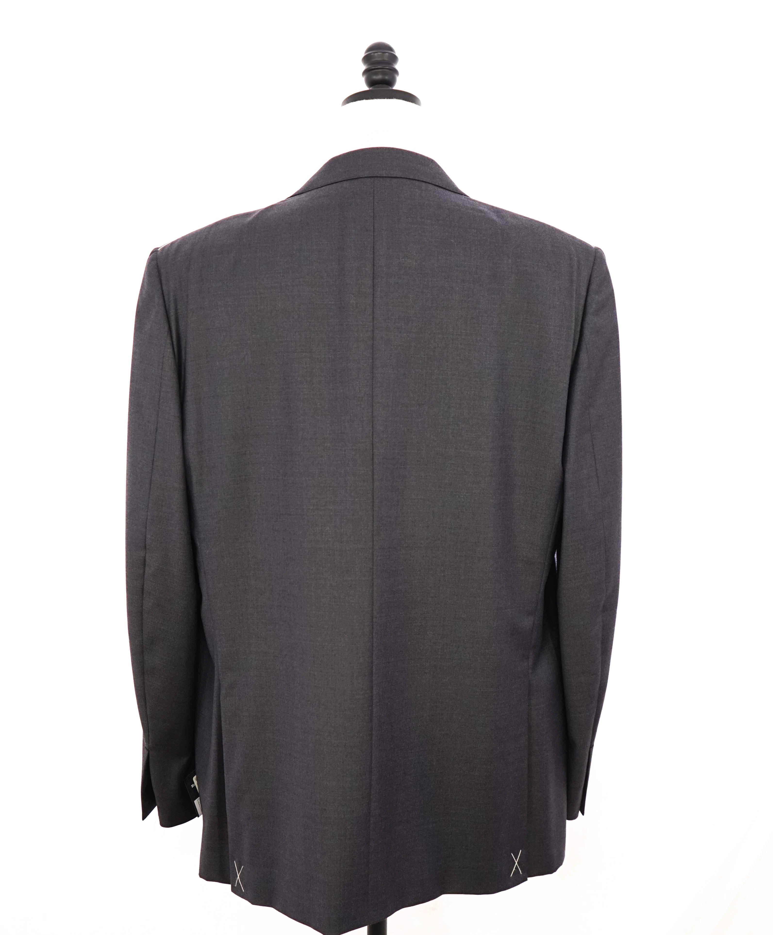 $3,295 ERMENEGILDO ZEGNA -"TROFEO" Solid GRAY Closet Staple Blazer - 48L