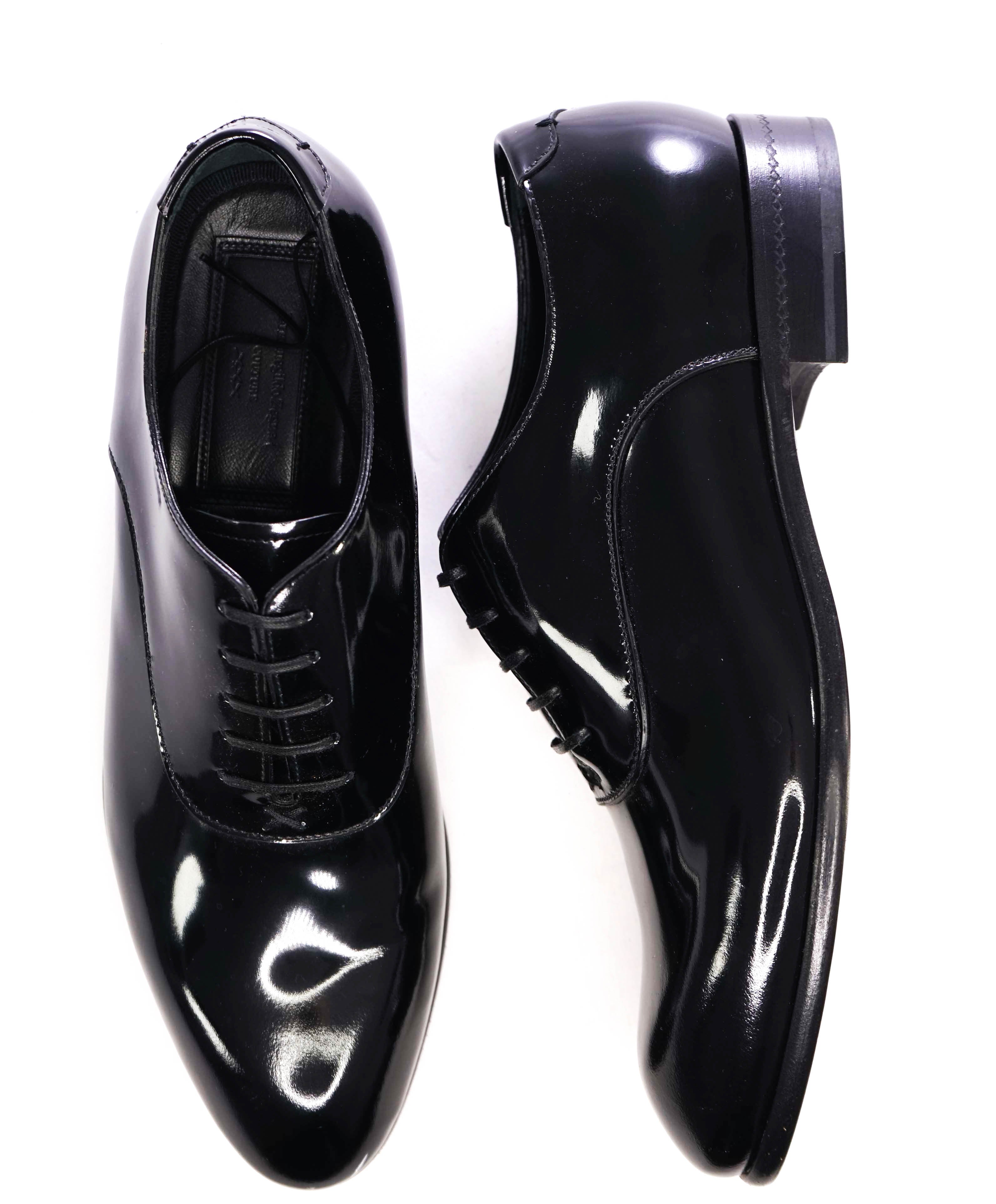 $890 ERMENEGILDO ZEGNA - Monte Carlo Black Patent Leather Oxfords - 10 US