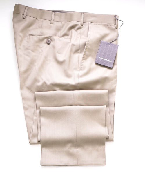$600 ERMENEGILDO ZEGNA -  Taupe ICRONSPHERE Premium Dress Pants - 34W (50EU)