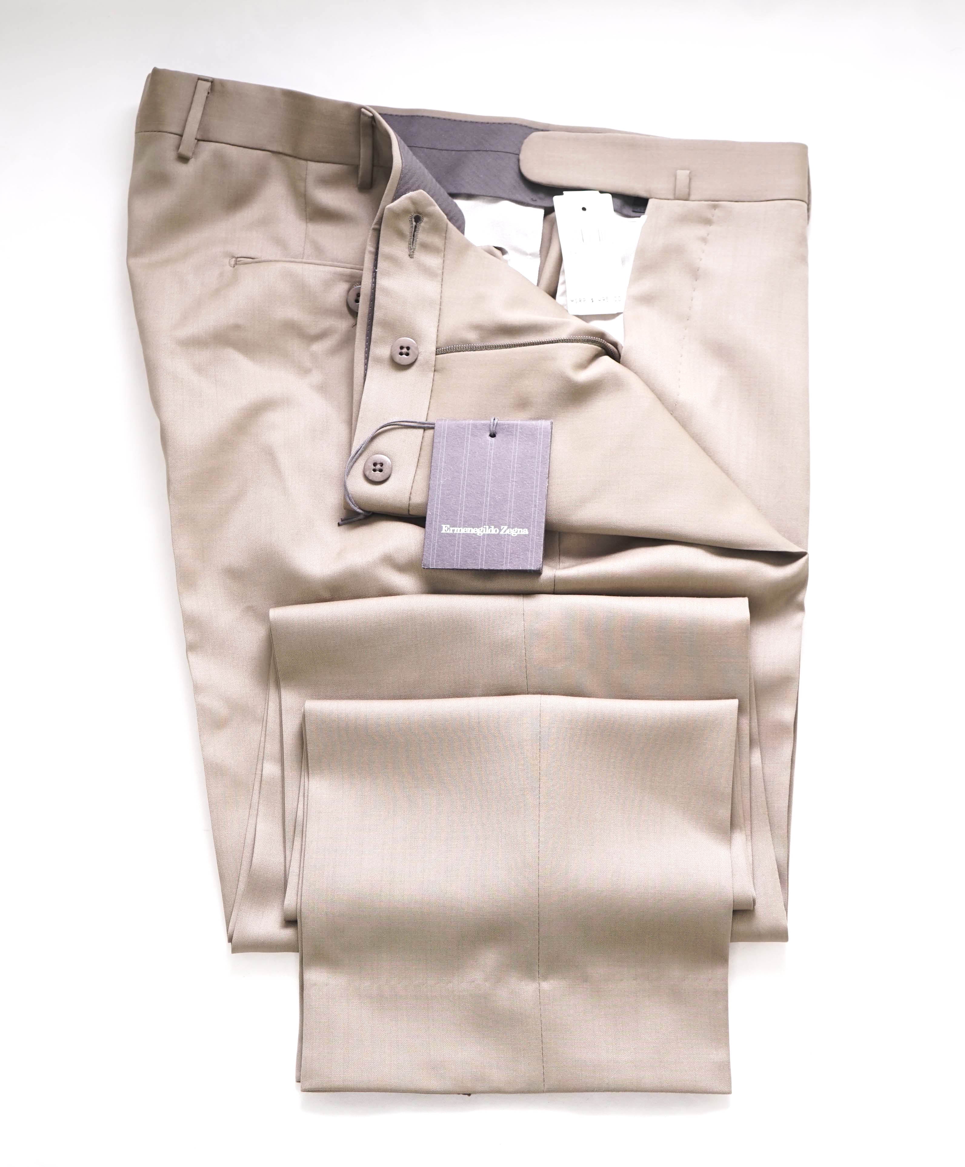 $600 ERMENEGILDO ZEGNA -  Taupe ICRONSPHERE Premium Dress Pants - 34W (50EU)
