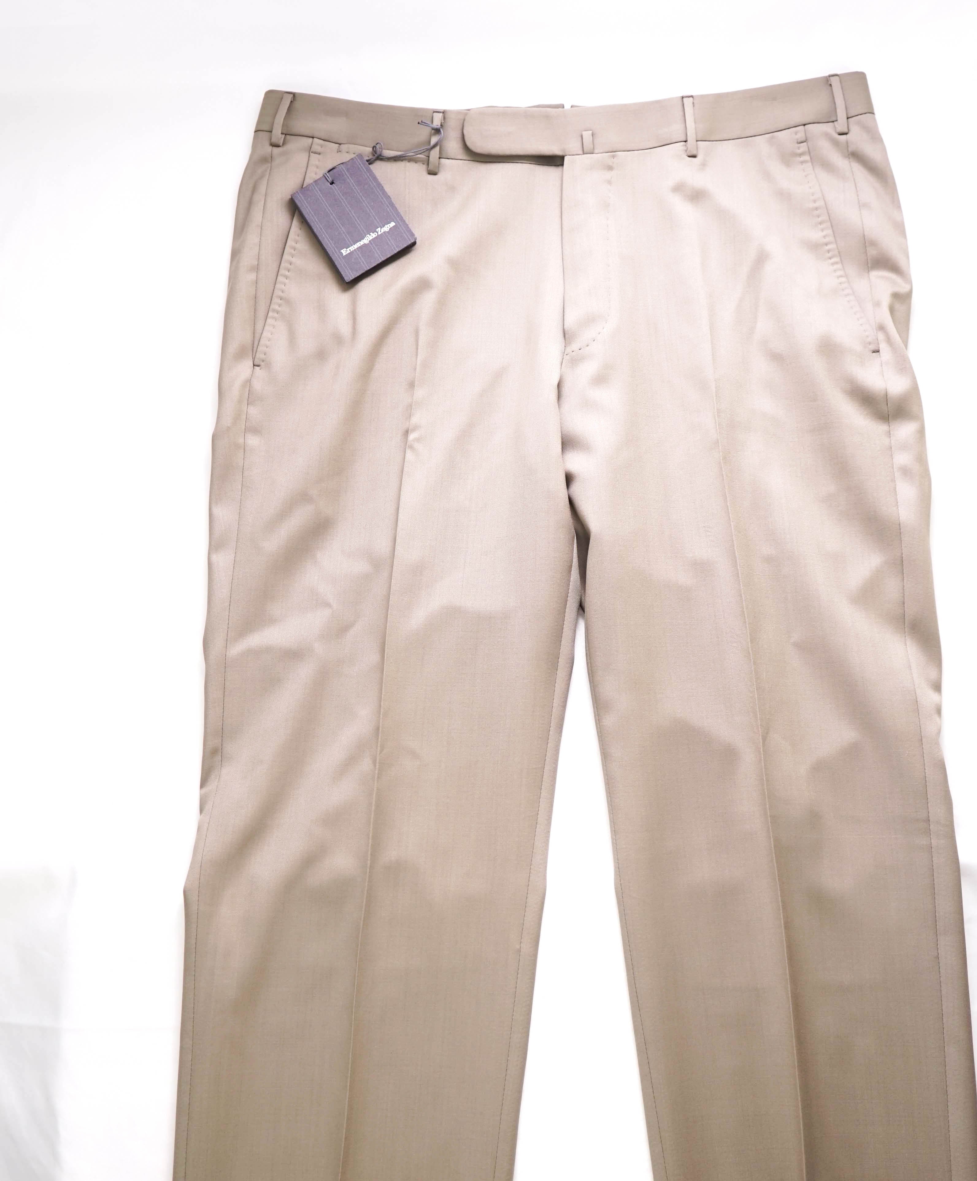 $600 ERMENEGILDO ZEGNA -  Taupe ICRONSPHERE Premium Dress Pants - 34W (50EU)