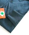$1,295 LORO PIANA - *WISH* Blue/Green MOP Button Wool Polo Sweater- 54 (XL)