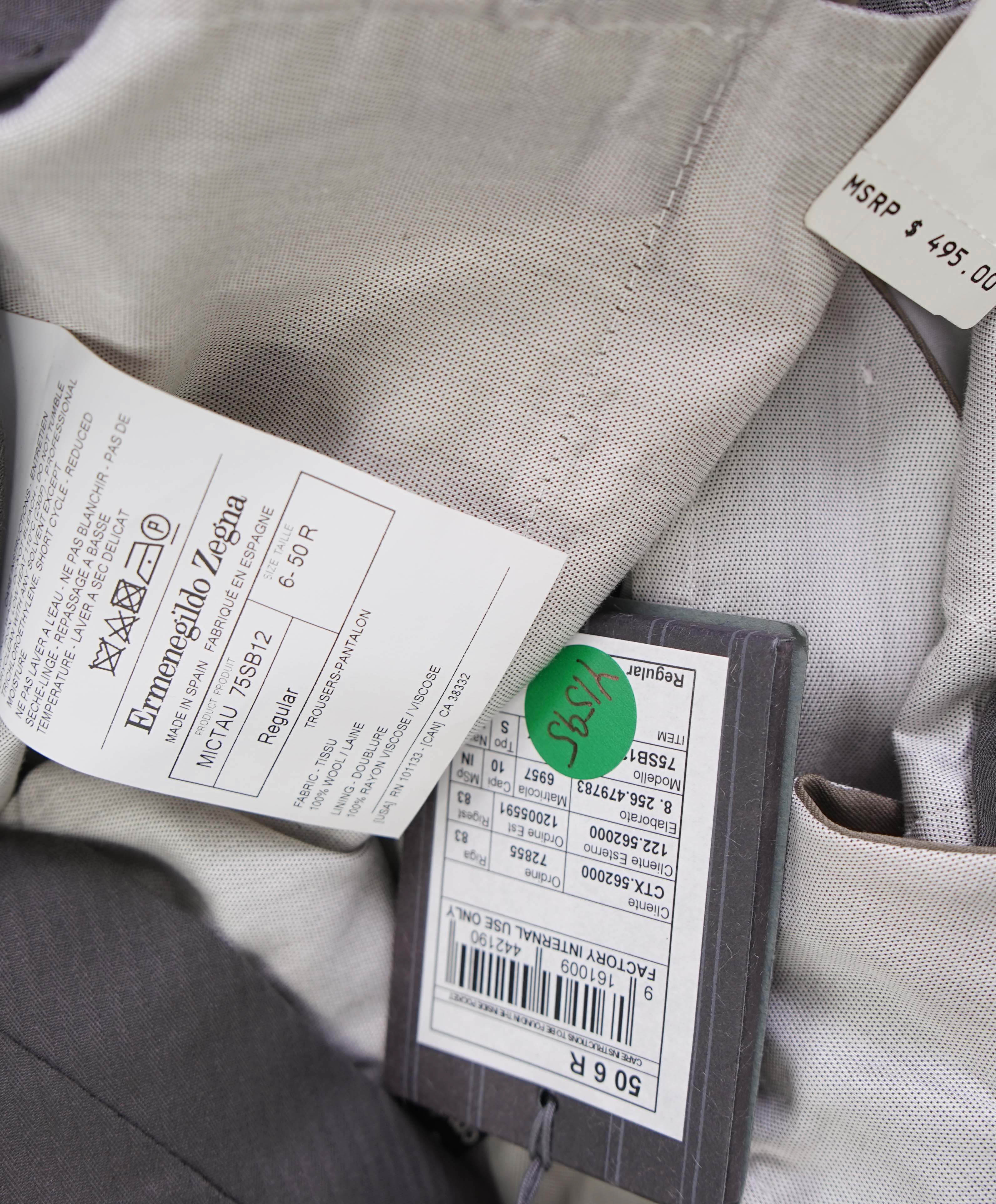 $600 ERMENEGILDO ZEGNA -  Taupe ICRONSPHERE Premium Dress Pants - 34W (50EU)