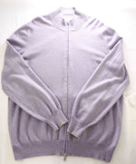 $1,495 BRUNELLO CUCINELLI - *PURE CASHMERE* Lavender Zip Sweater- 56 (XXL)