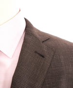 $4,295 ERMENEGILDO ZEGNA -Brown Micro Check 2/3 Roll LINEN Suit - 44R