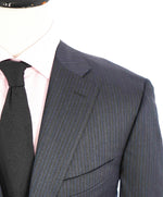 $1,895 CANALI - Gray Blue Stripe "Stretch" Double Vent Wool Blazer - 44L
