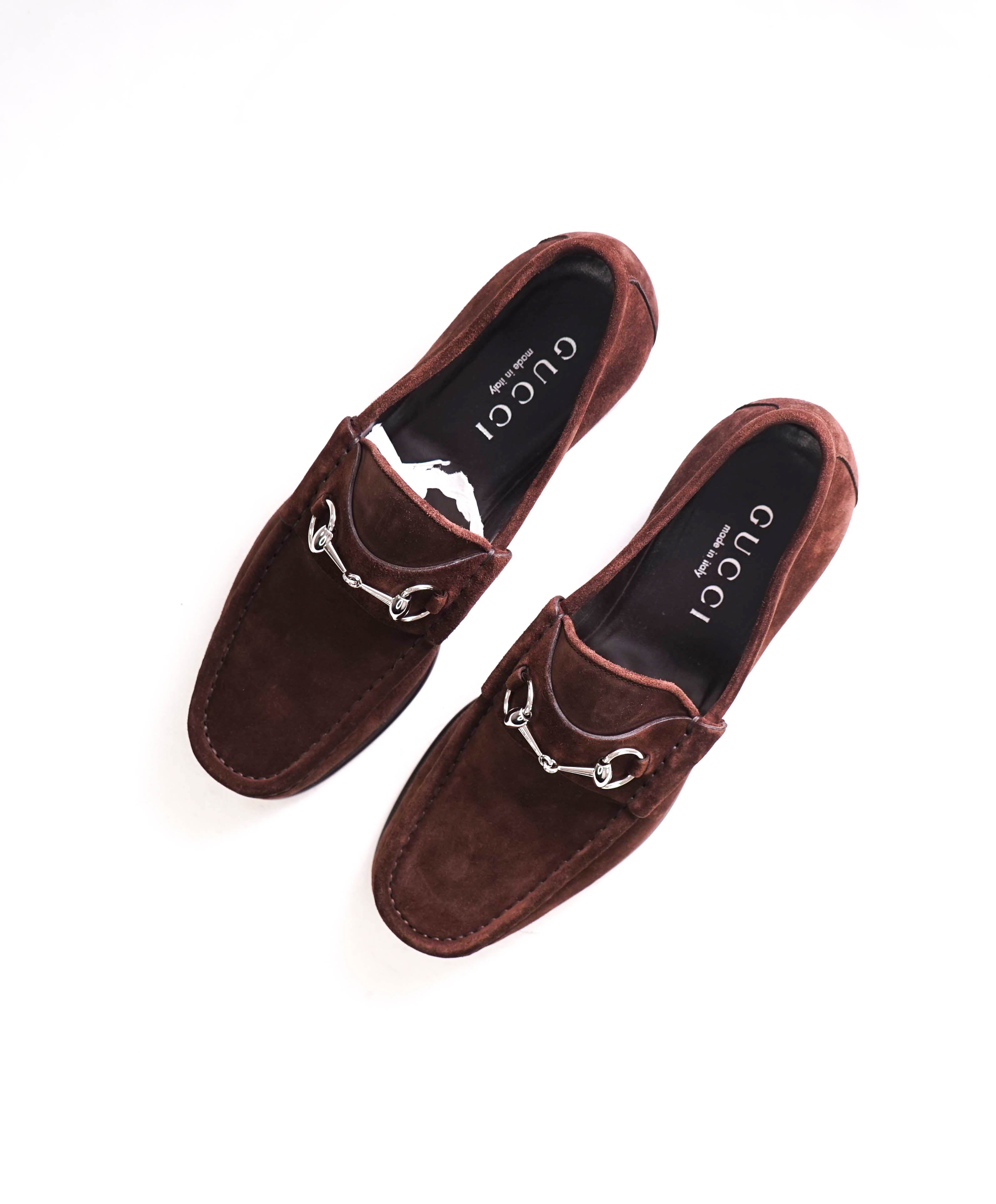 $990 GUCCI - 1955 Horse-bit Loafers Brown Suede Iconic Style - 11 US (44EU)