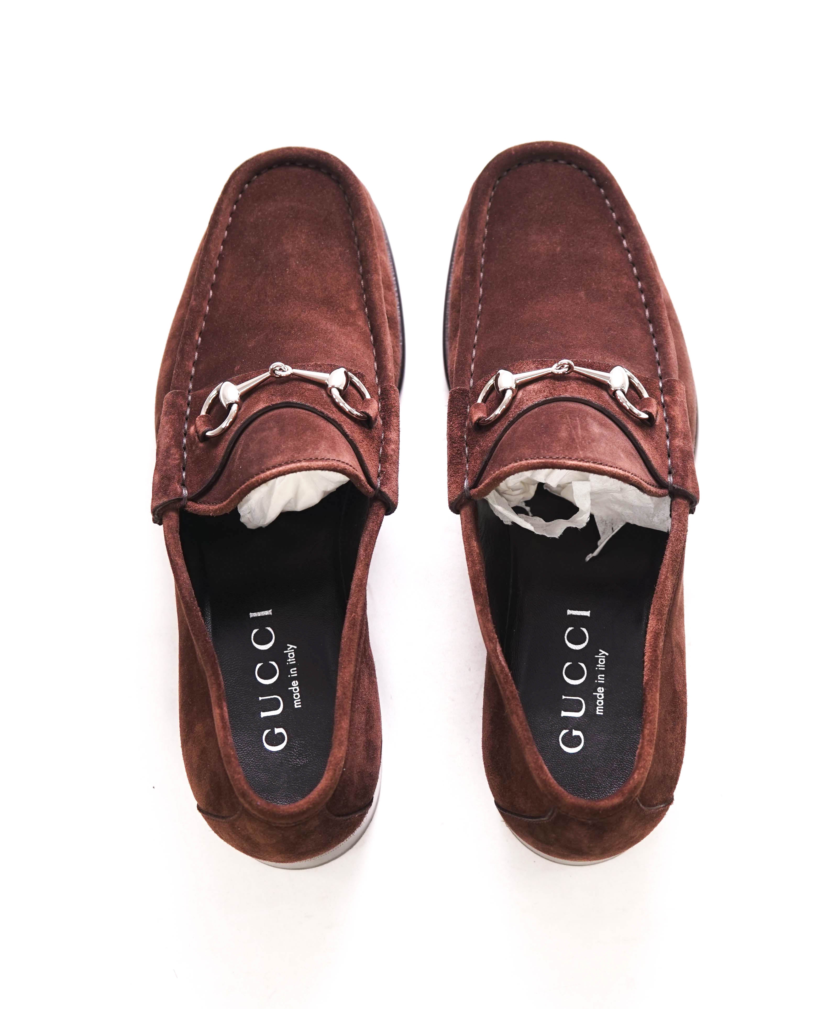 $990 GUCCI - 1955 Horse-bit Loafers Brown Suede Iconic Style - 11 US (44EU)