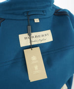 BURBERRY - CASHMERE/WOOL Blend Engraved Toggle Blue Coat - M