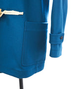 BURBERRY - CASHMERE/WOOL Blend Engraved Toggle Blue Coat - M