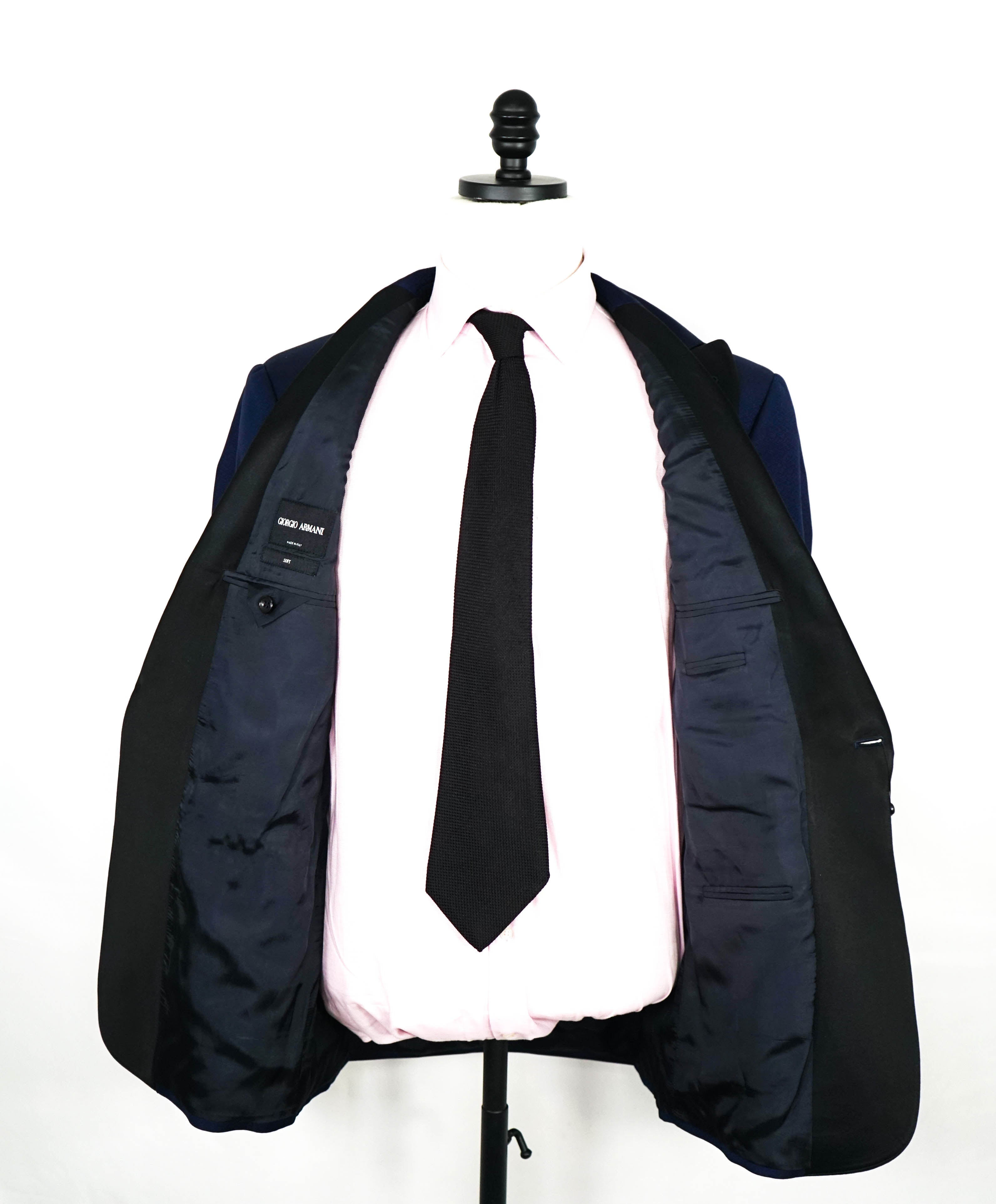 $3,995 GIORGIO ARMANI - "SOFT" Blue SILK LINED Peak Lapel Tuxedo - 42R