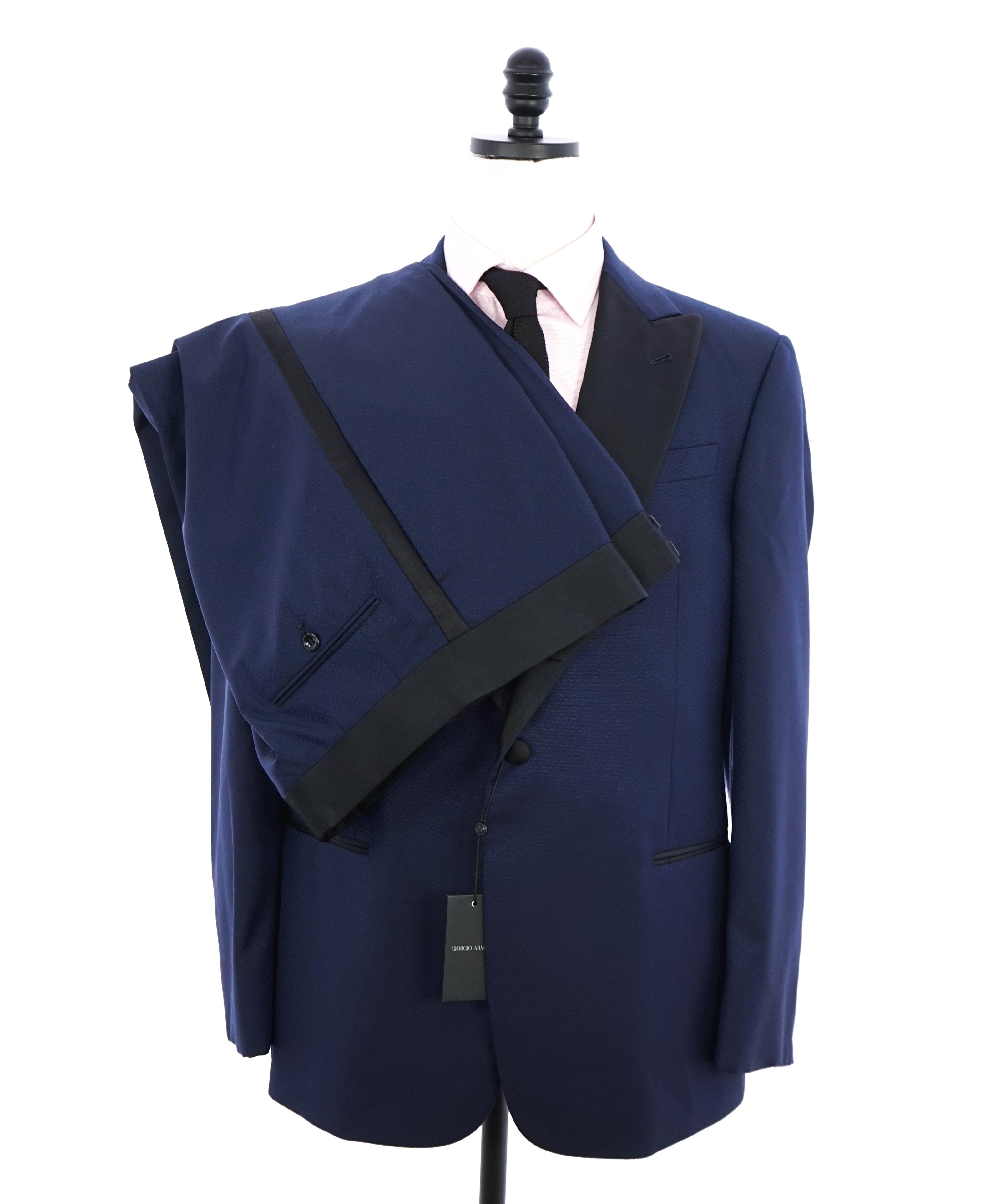 $3,995 GIORGIO ARMANI - "SOFT" Blue SILK LINED Peak Lapel Tuxedo - 42R