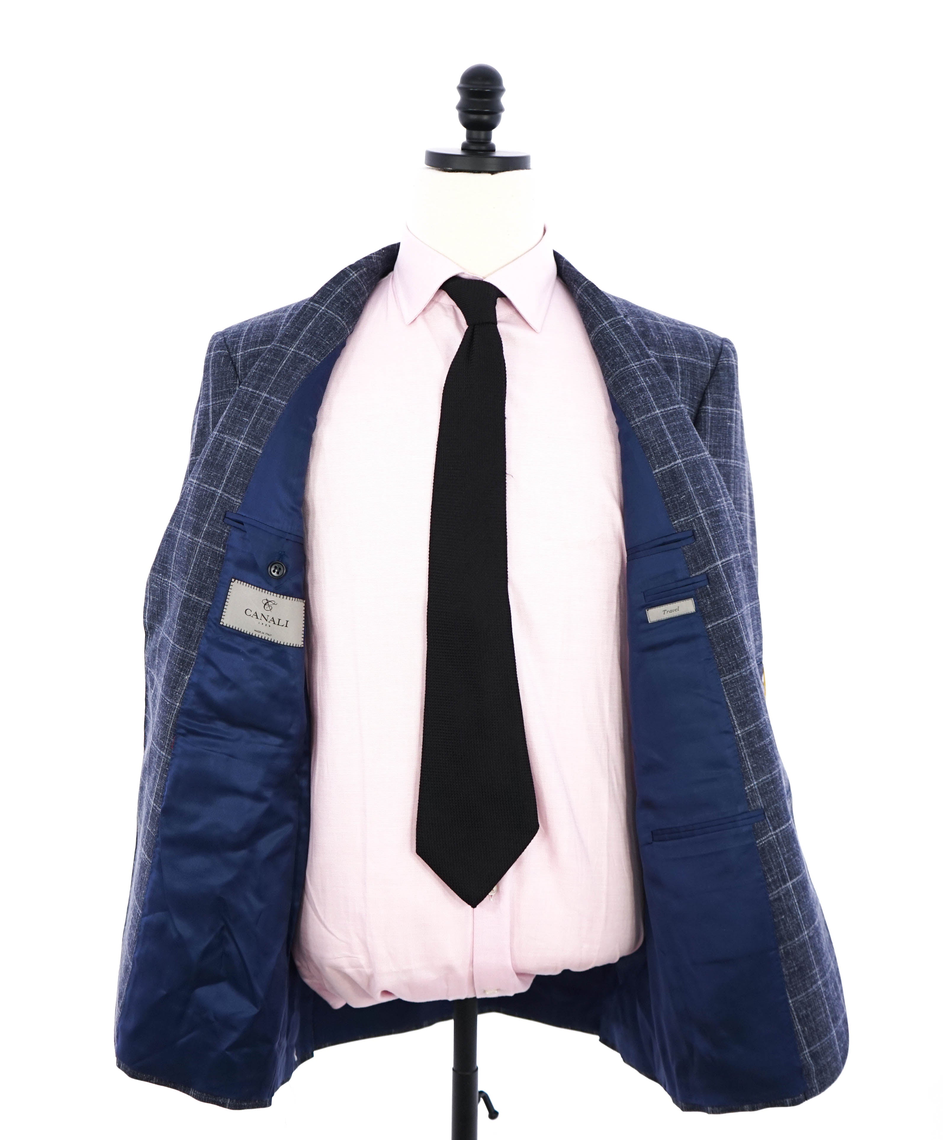 $2,195 CANALI - Medium Blue Heather WOOL/LINEN/SILK Textured Suit - 42R
