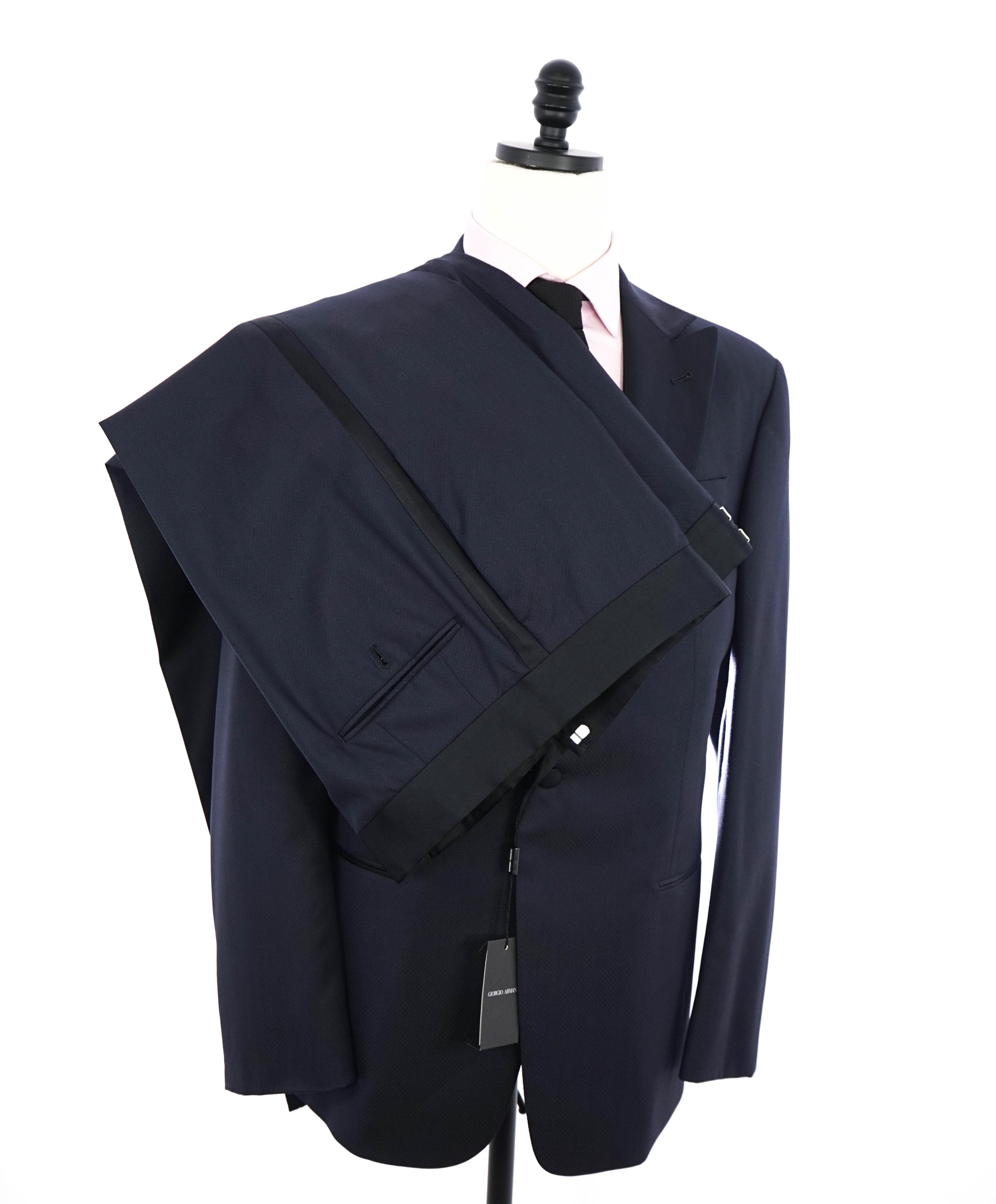 $3,995 GIORGIO ARMANI - "SOFT" Blue SILK Peak Lapel Tuxedo - 44L