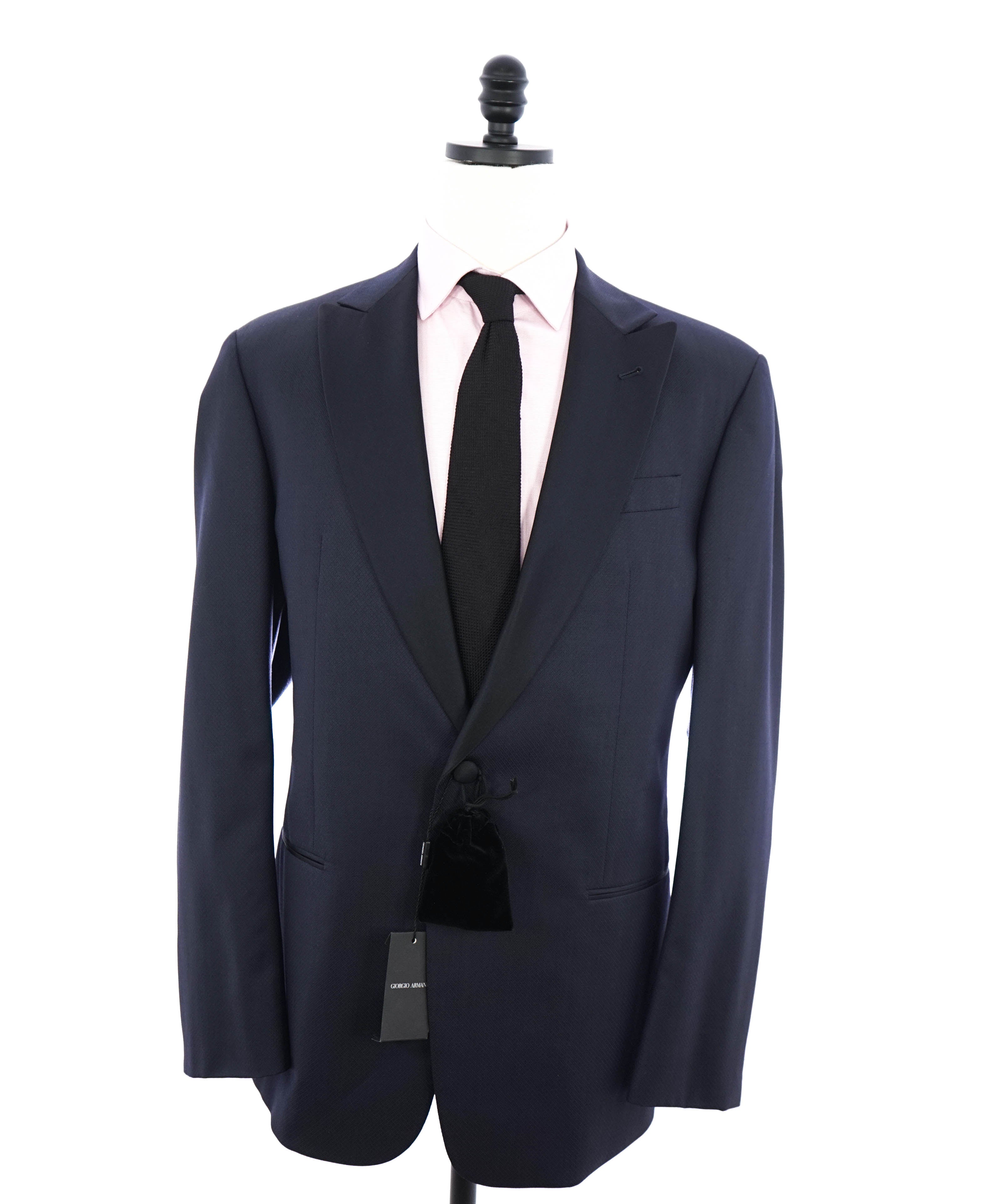 $3,995 GIORGIO ARMANI - "SOFT" Blue SILK Peak Lapel Tuxedo - 44L