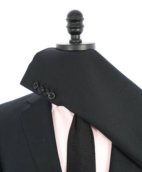 $3,290 ERMENEGILDO ZEGNA- “TORFEO” Black Textured Solid Blazer- 40R