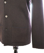 ELEVENTY - Navy & Brown Wool Blend Herringbone Sweater Jacket Blazer - 3XL