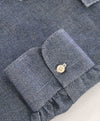 $895 KITON - Cotton White/Blue Pin Dot  *MOP BUTTON* Soft Touch Shirt- 18.5 (46)