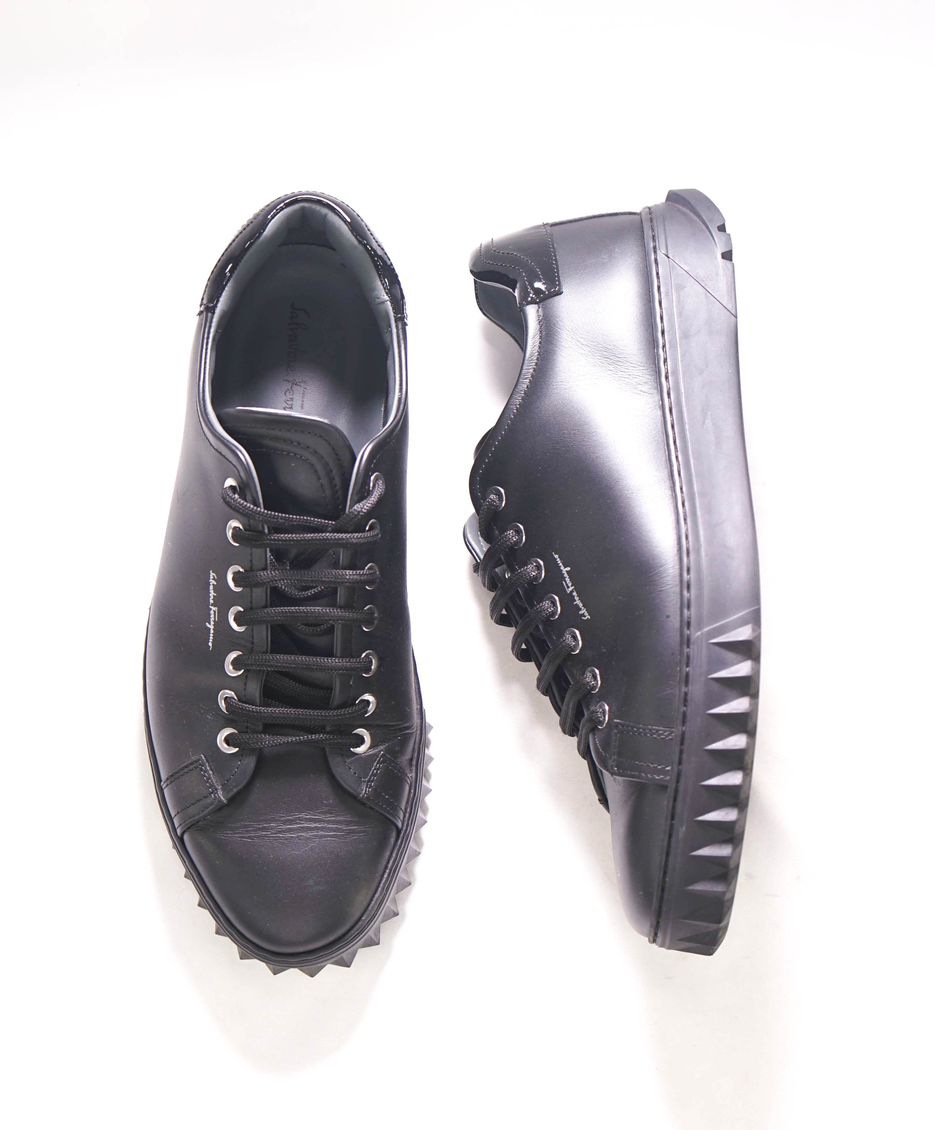 $750 SALVATORE FERRAGAMO - *Rhinoceros* Black Gancini Sneaker - 8.5 US