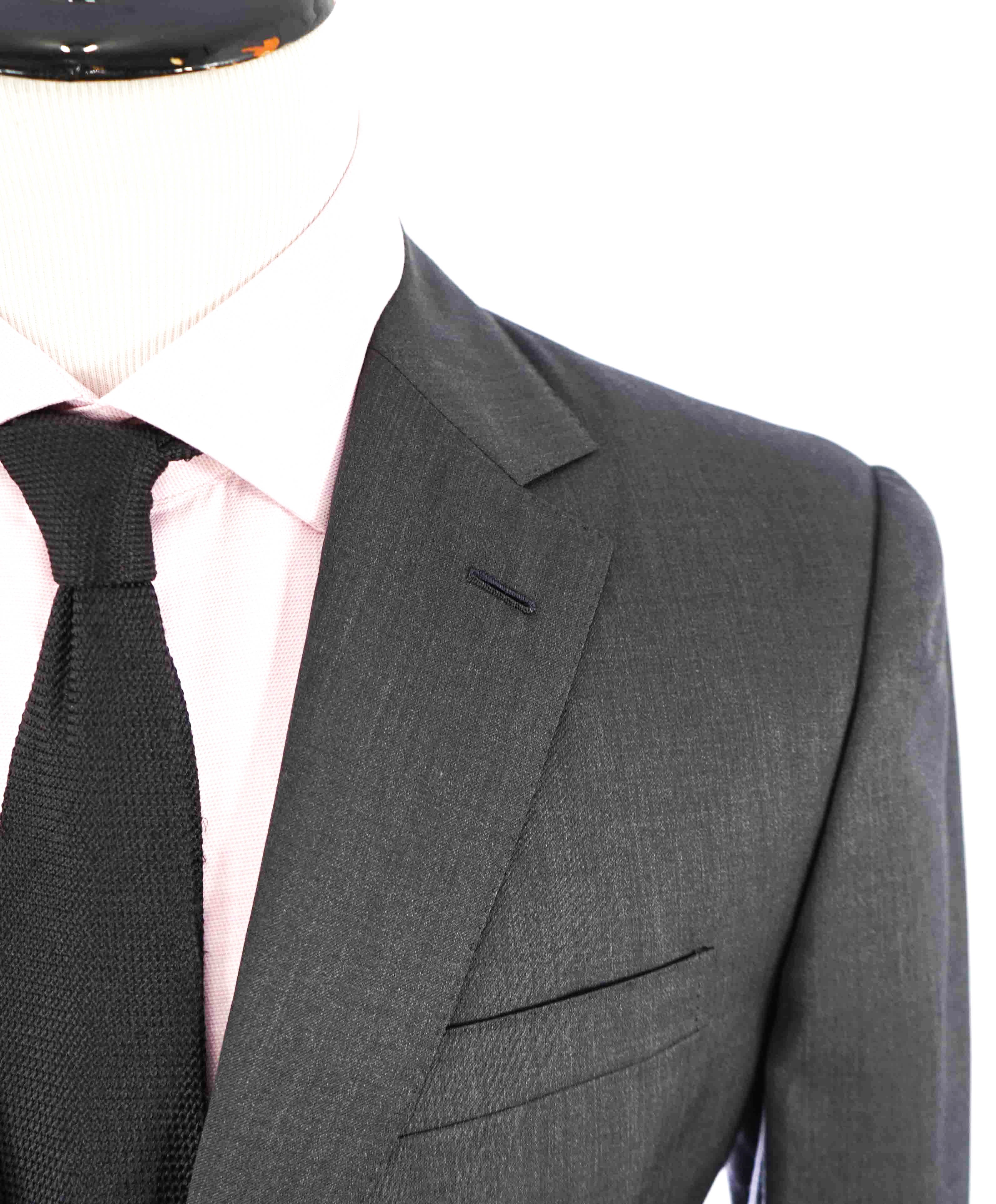 $2,995 RALPH LAUREN PURPLE LABEL - *WOOL* Ticket Pocket Gray Suit - 40R 35W