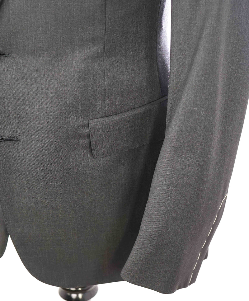 $2,995 RALPH LAUREN PURPLE LABEL - *WOOL* Ticket Pocket Gray Suit - 40R 35W