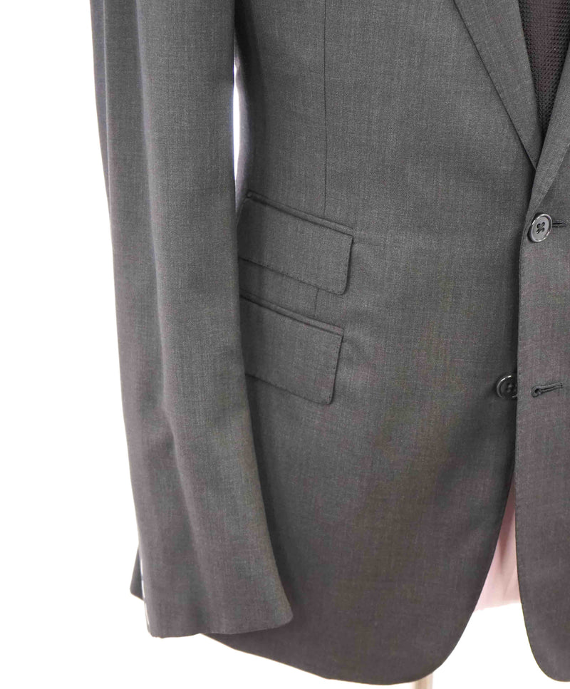 $2,995 RALPH LAUREN PURPLE LABEL - *WOOL* Ticket Pocket Gray Suit - 40R 35W
