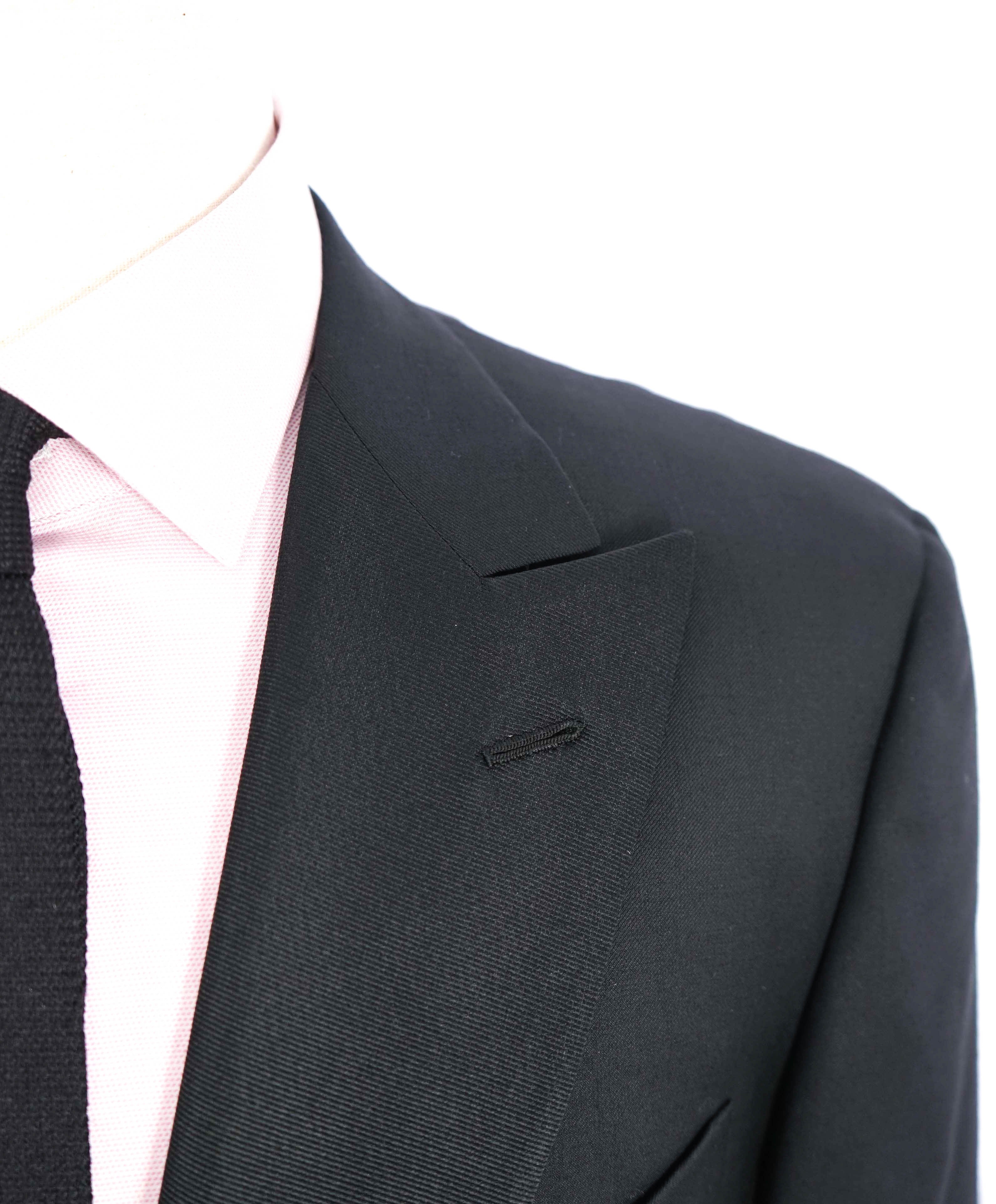 $3,000 ISAIA - Satin PEAK LAPEL Black Wool Tuxedo Dinner Jacket Blazer - 44R