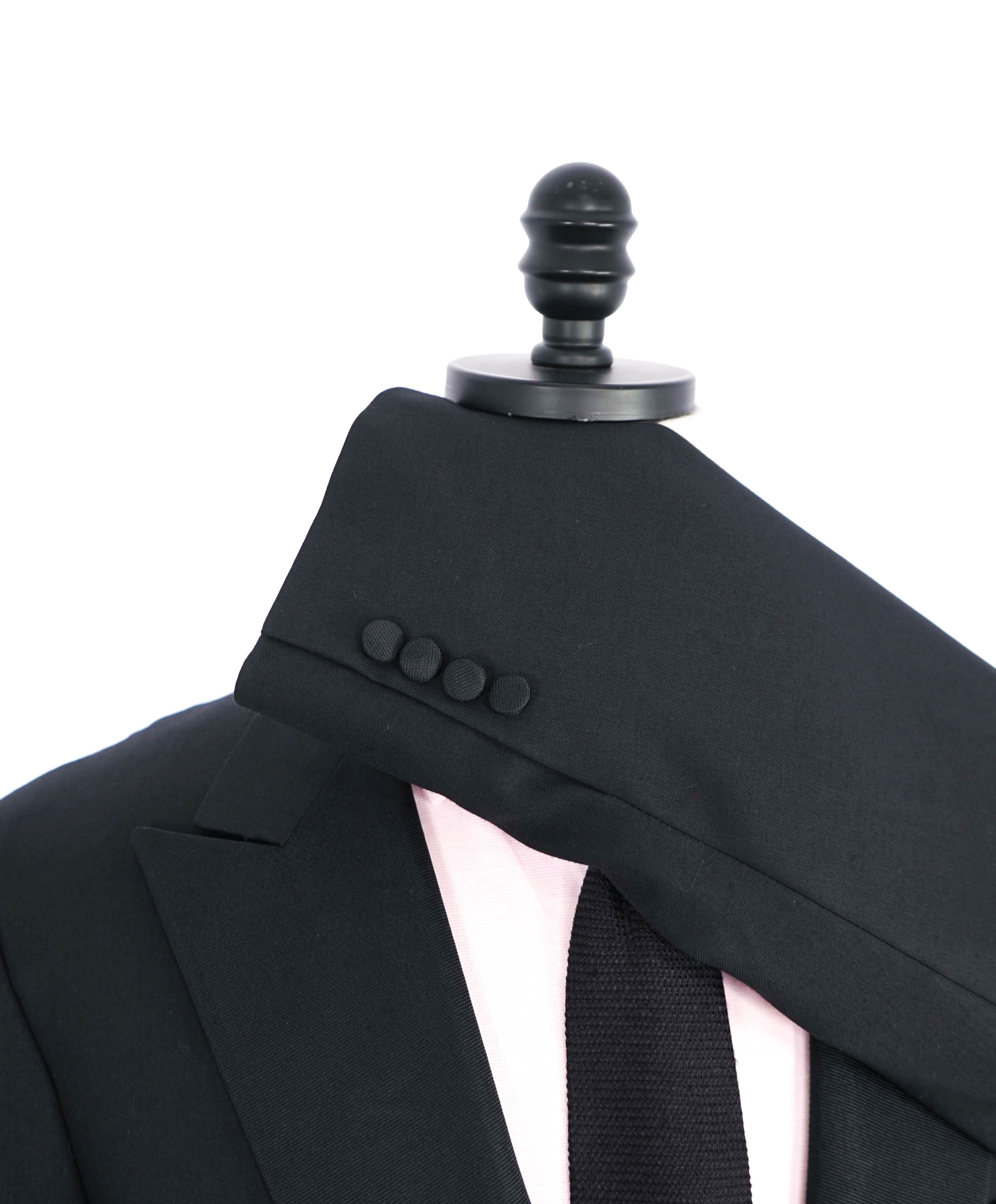 $3,000 ISAIA - Satin PEAK LAPEL Black Wool Tuxedo Dinner Jacket Blazer - 44R