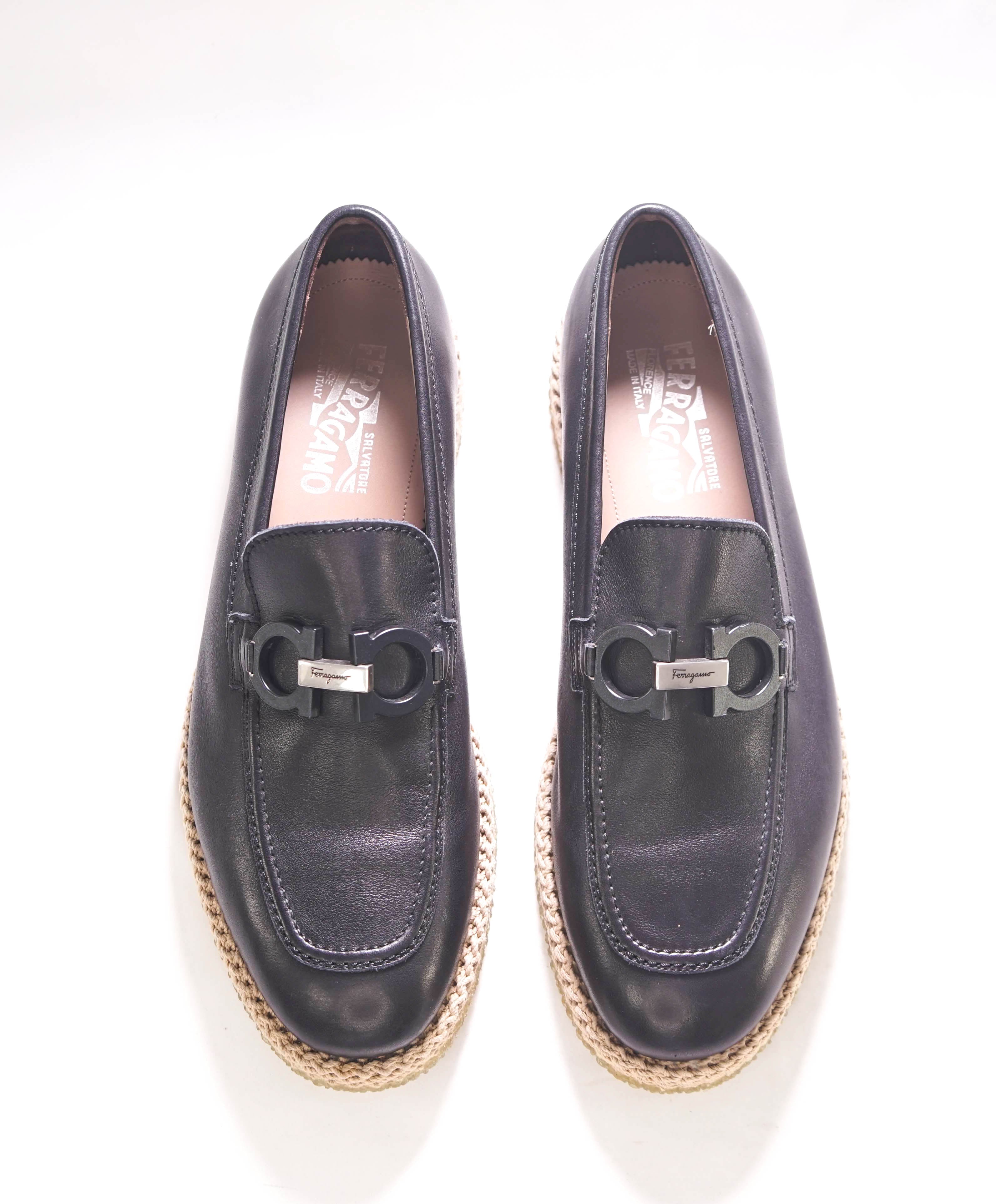 $895 SALVATORE FERRAGAMO - *ARINOS* Black Espadrille Woven Summer Loafer/Sneaker - 10 M US