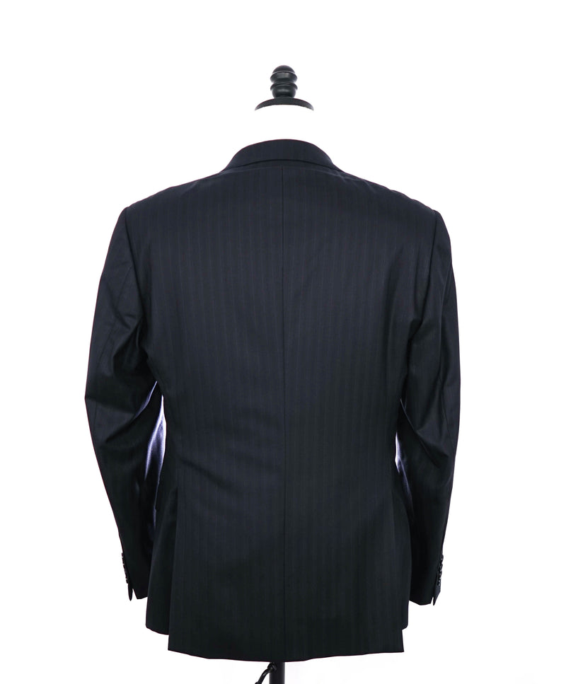 $1,895 ARMANI COLLEZIONI - Blue Striped *G LINE* Notch Lapel Suit - 38R