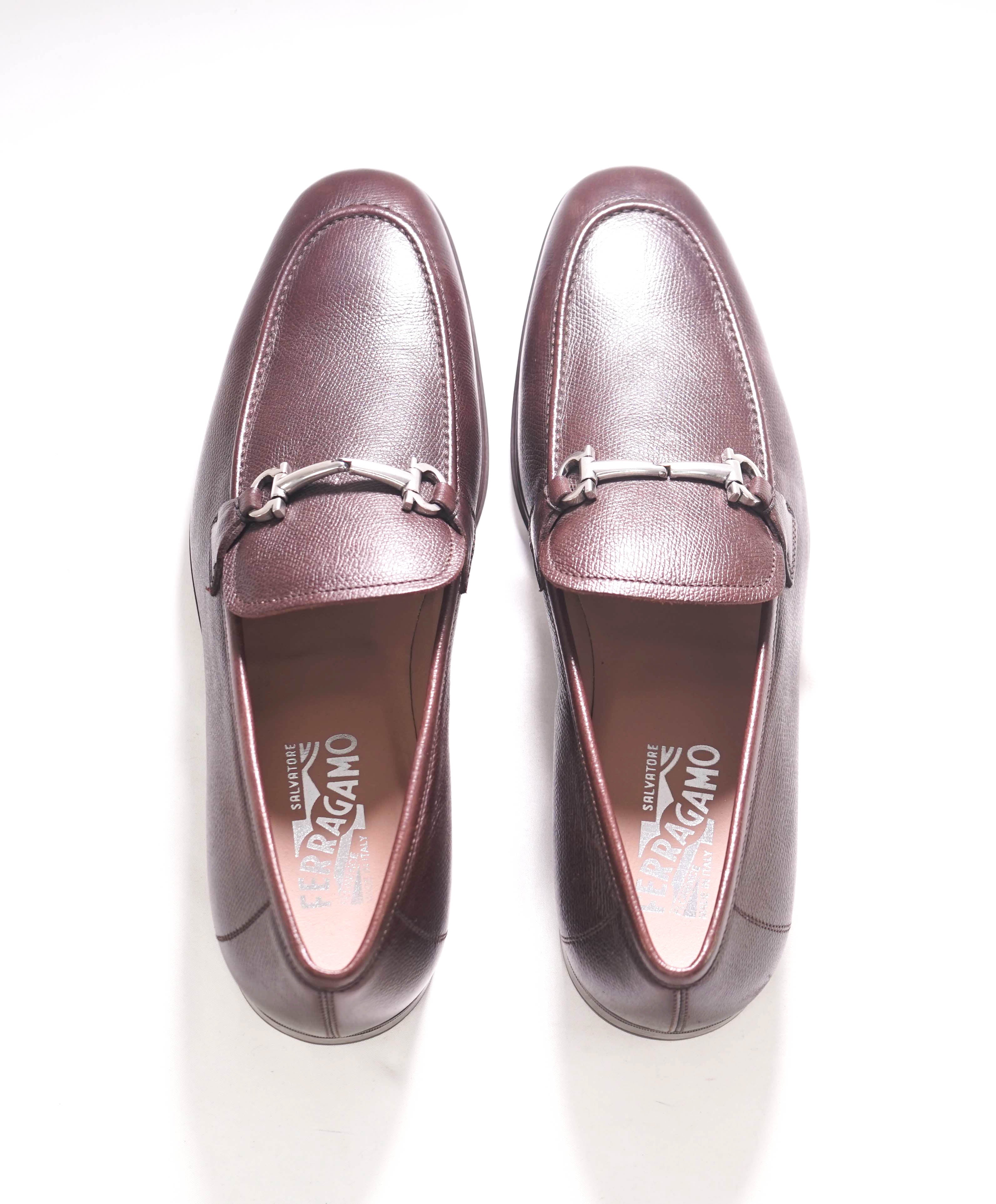 $850 SALVATORE FERRAGAMO - *TAPAS* Brown Leather Gancini Bit Loafer - 10.5 US