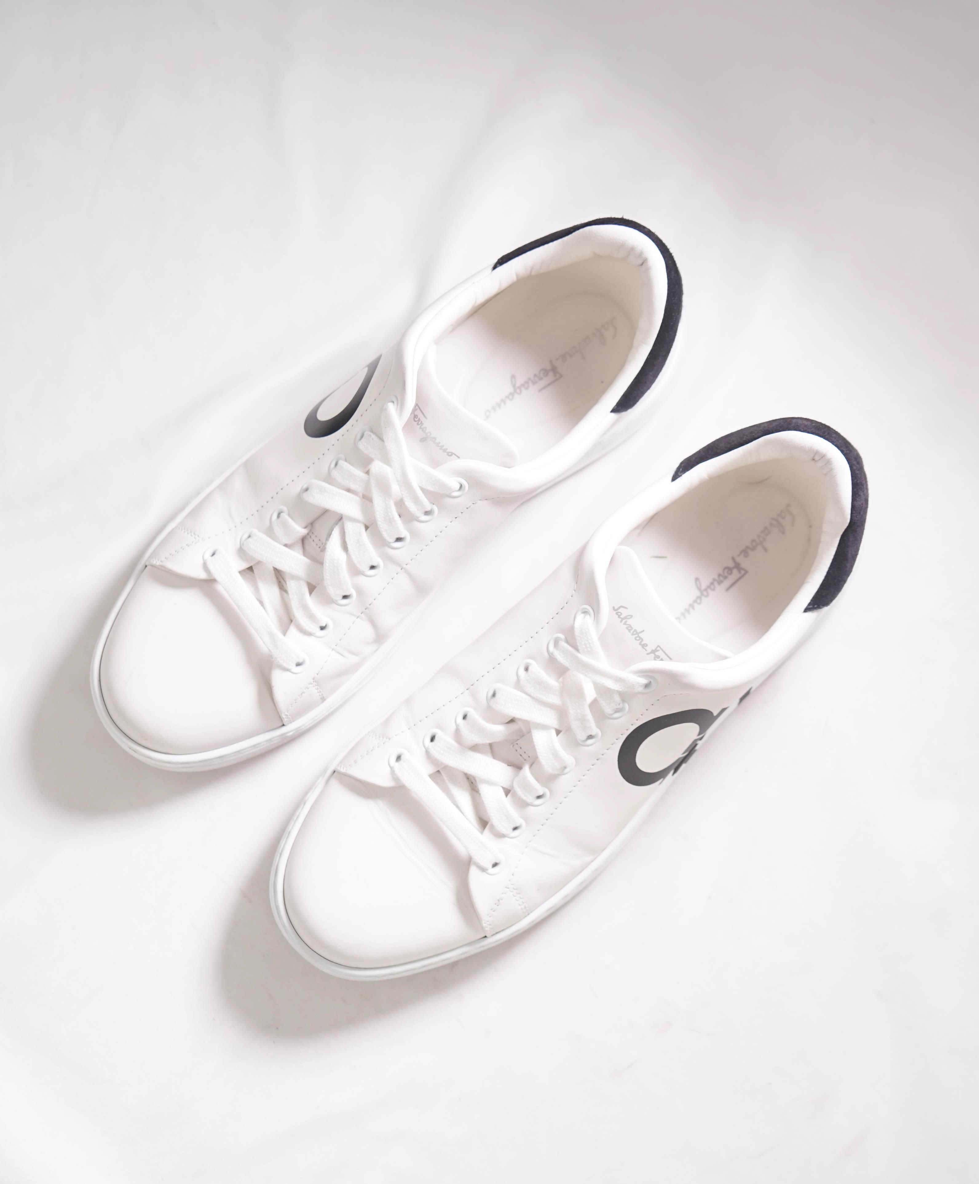 $750 SALVATORE FERRAGAMO -  Black/White Gancini Sneaker - 10 M US