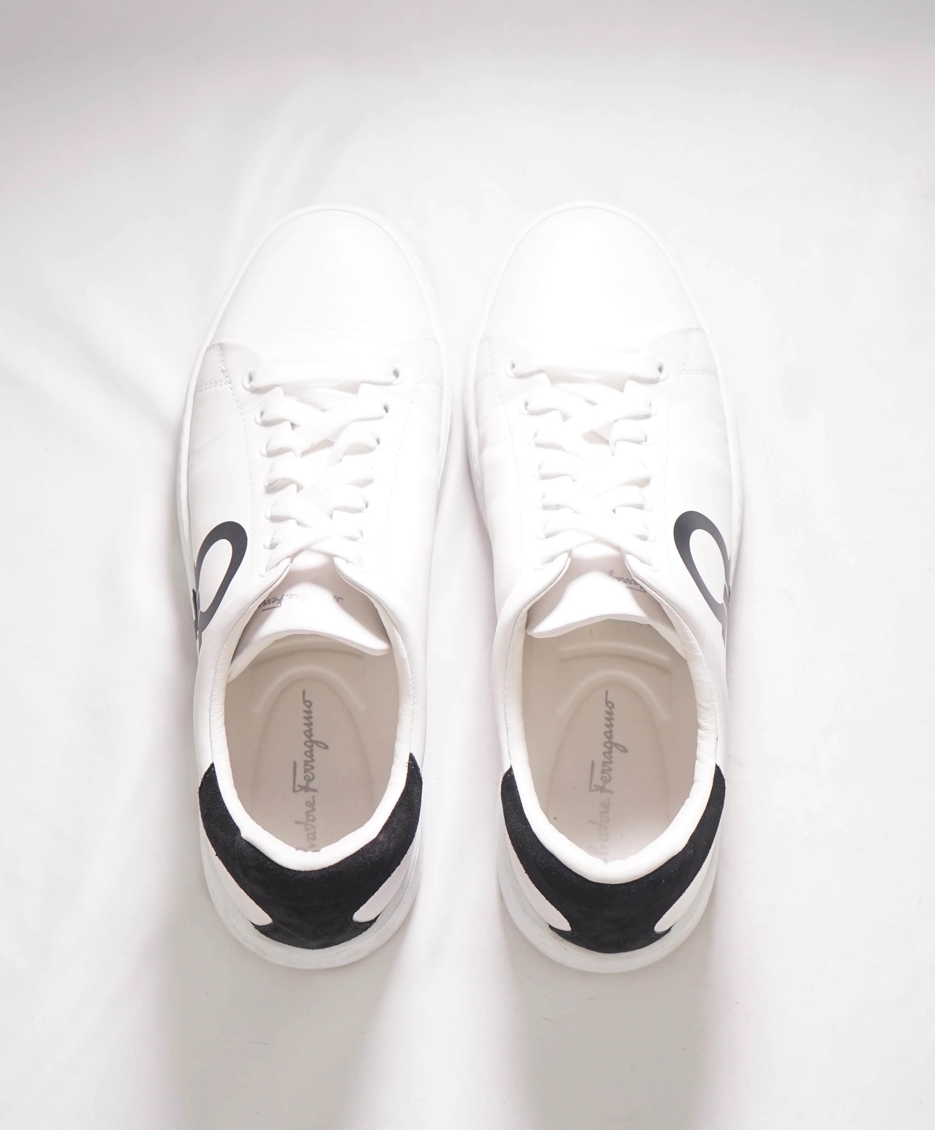 $750 SALVATORE FERRAGAMO -  Black/White Gancini Sneaker - 10 M US