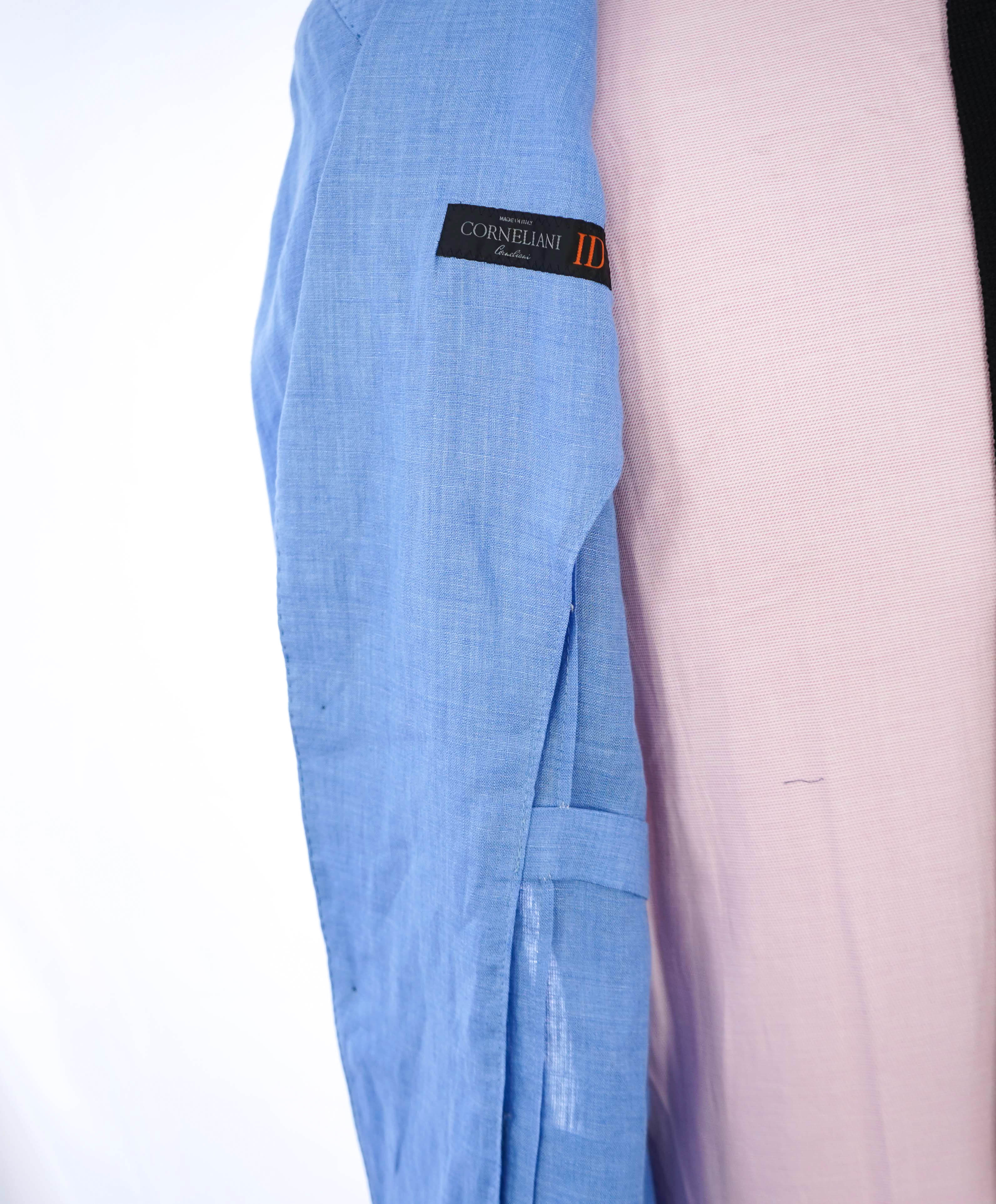 CORNELIANI - ID Semi-Lined Baby Blue Light LINEN Summer Blazer - 38R