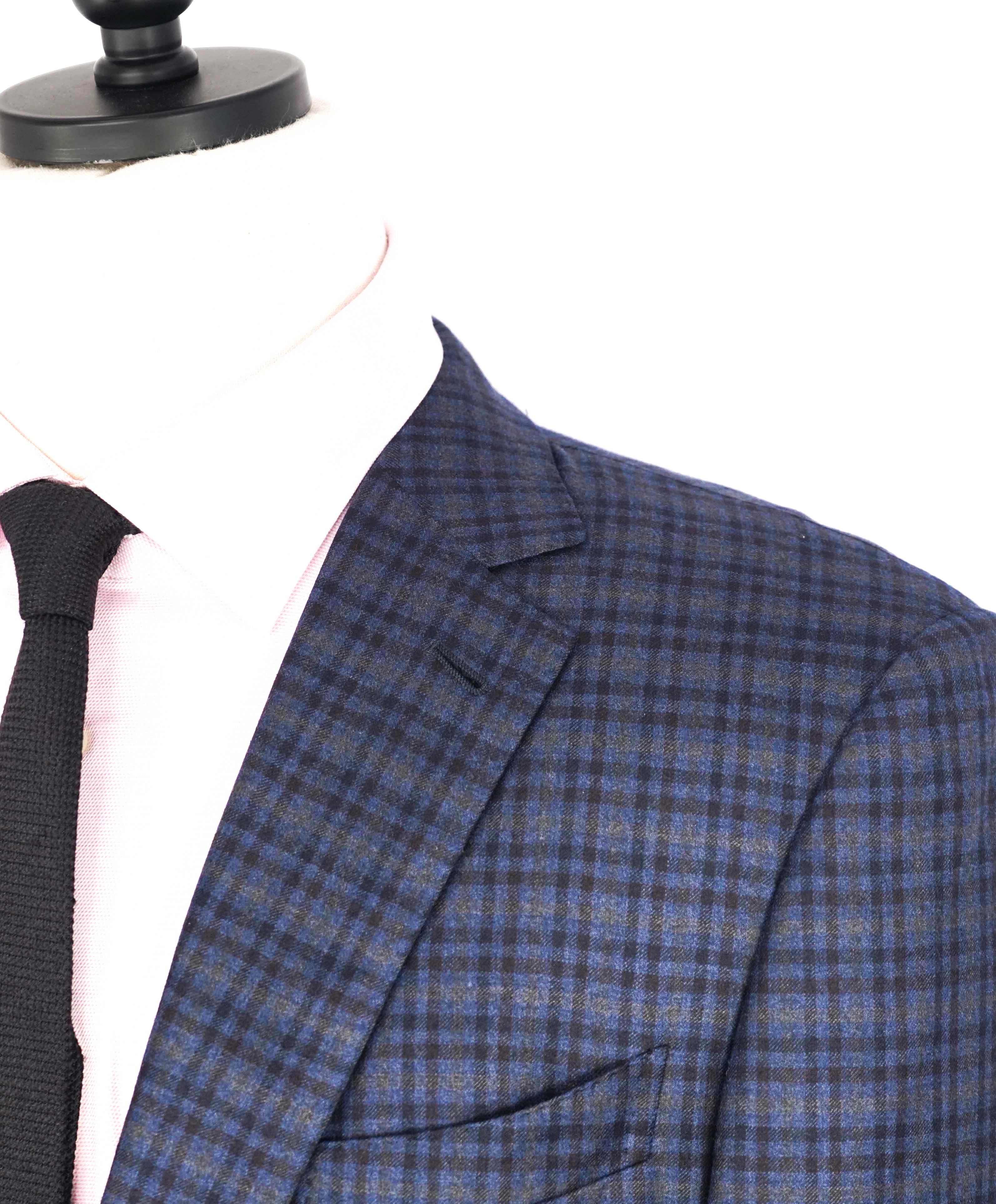 $3,290 ERMENEGILDO ZEGNA- “TORFEO LIGHT”  Blue Check Plaid Blazer- 42R