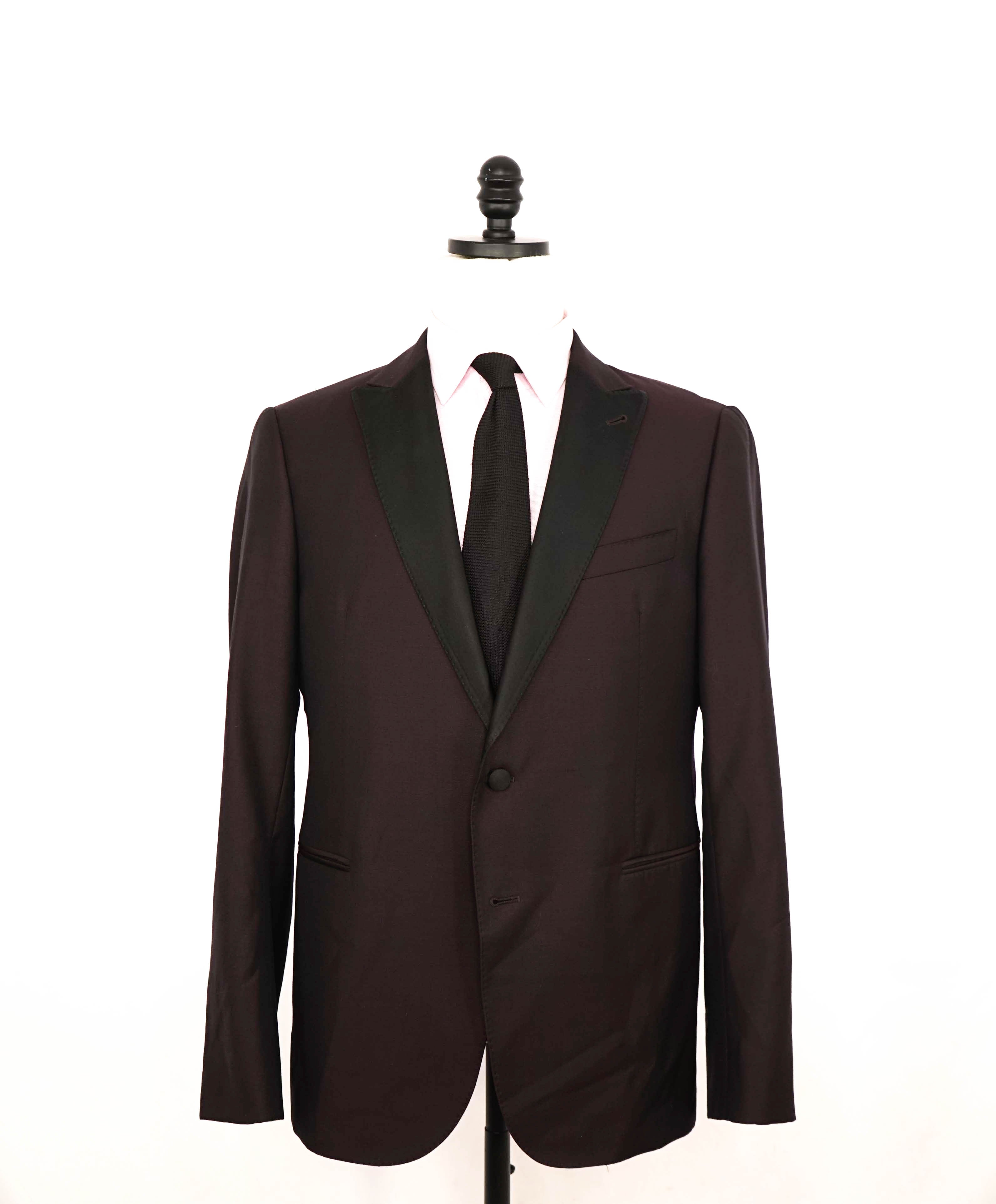 $1,995 ARMANI COLLEZIONI - "M Line" 2-Btn Burgundy Dinner Jacket Blazer - 42R